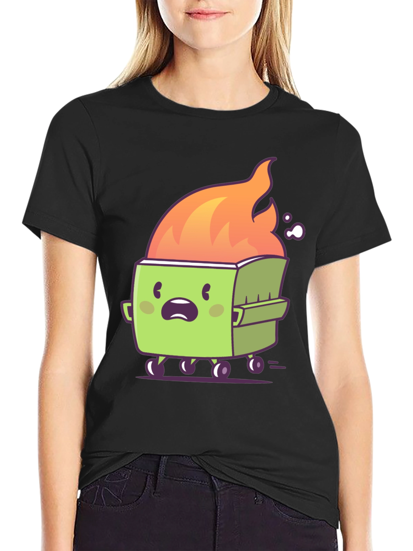 Dumpster Fire T-Shirt - Cartoon Graphic Tee