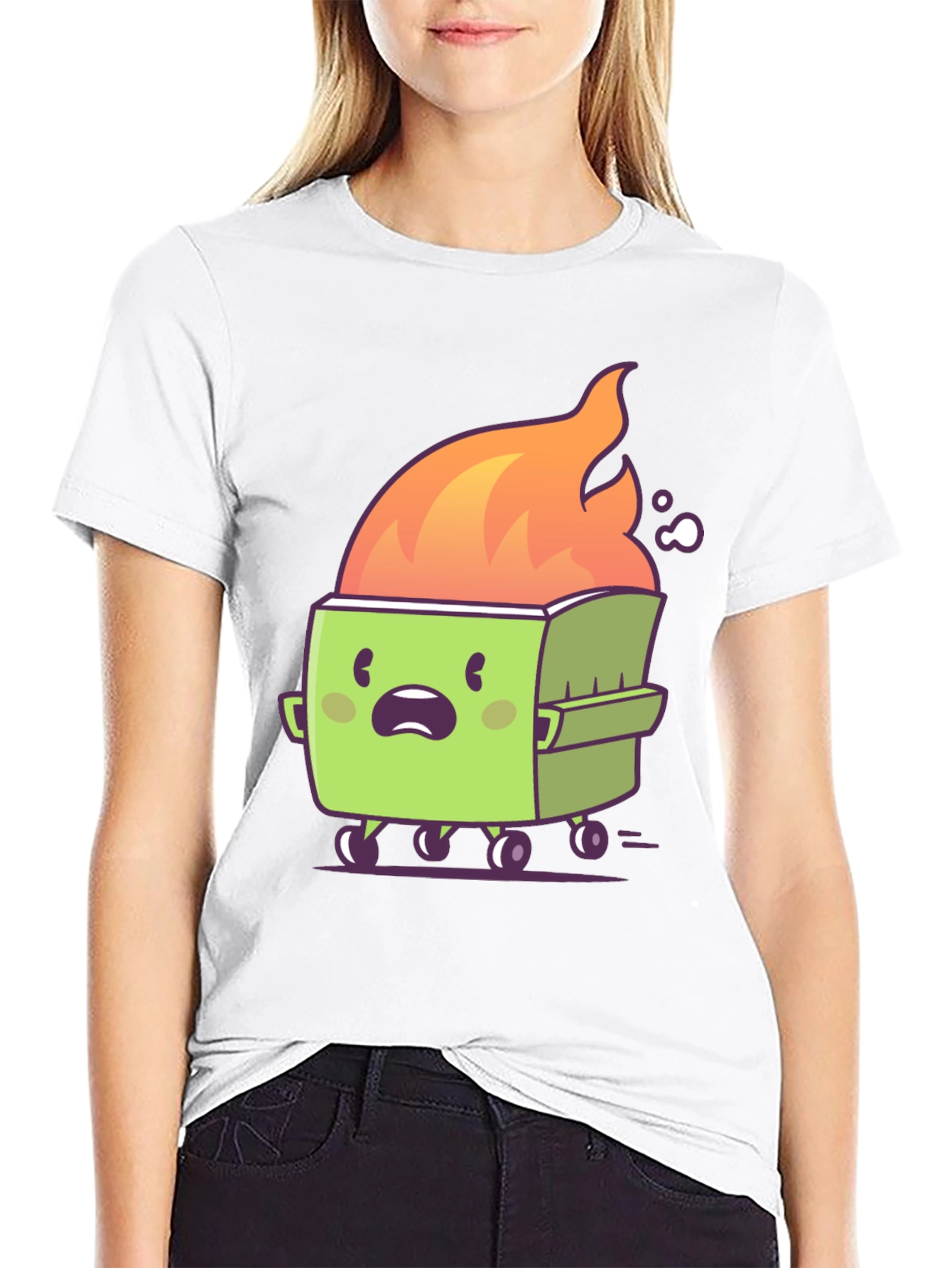 Dumpster Fire T-Shirt - Cartoon Graphic Tee