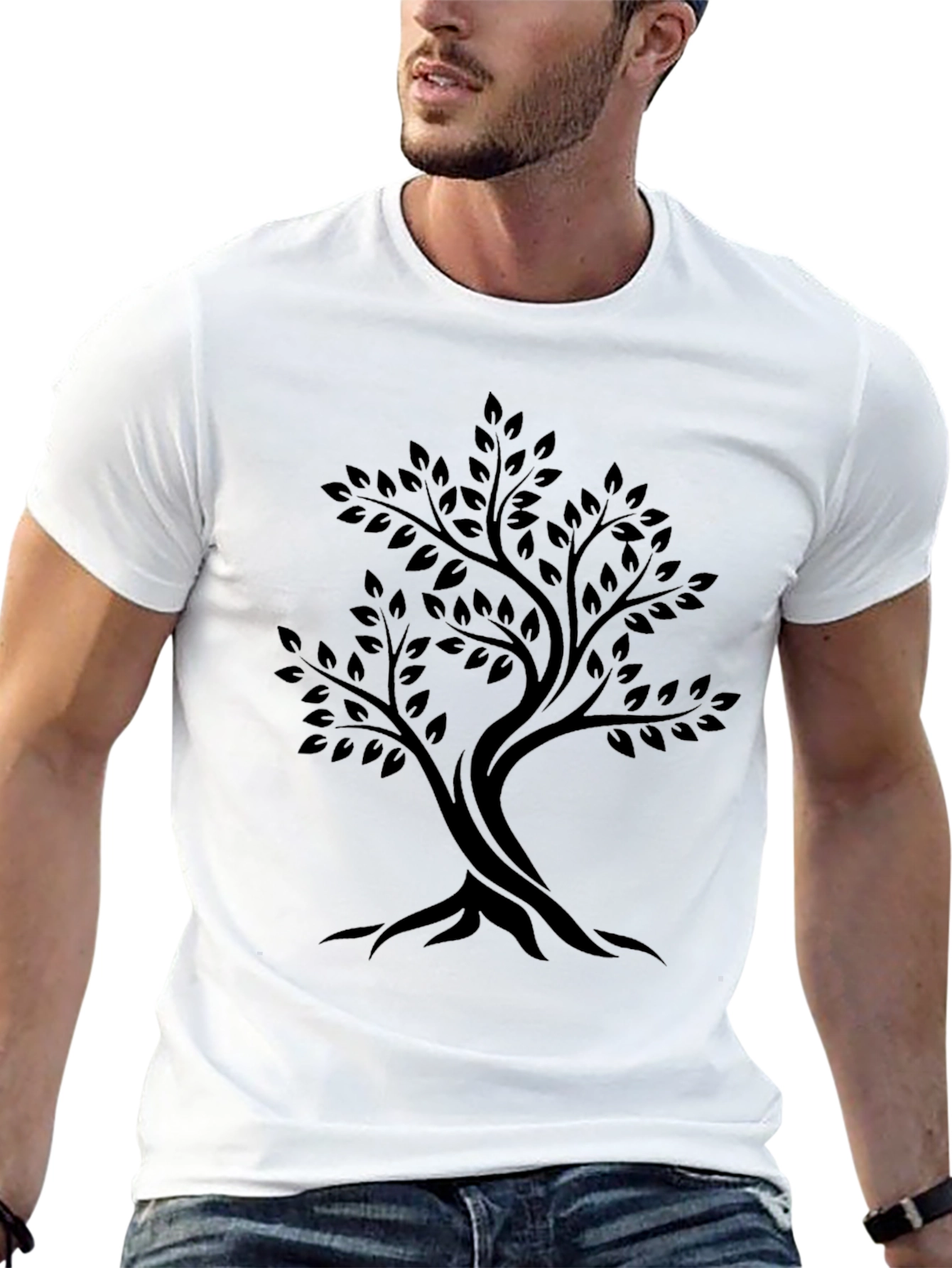 Mens Black Tree Graphic Tee - Stylish Casual Wear