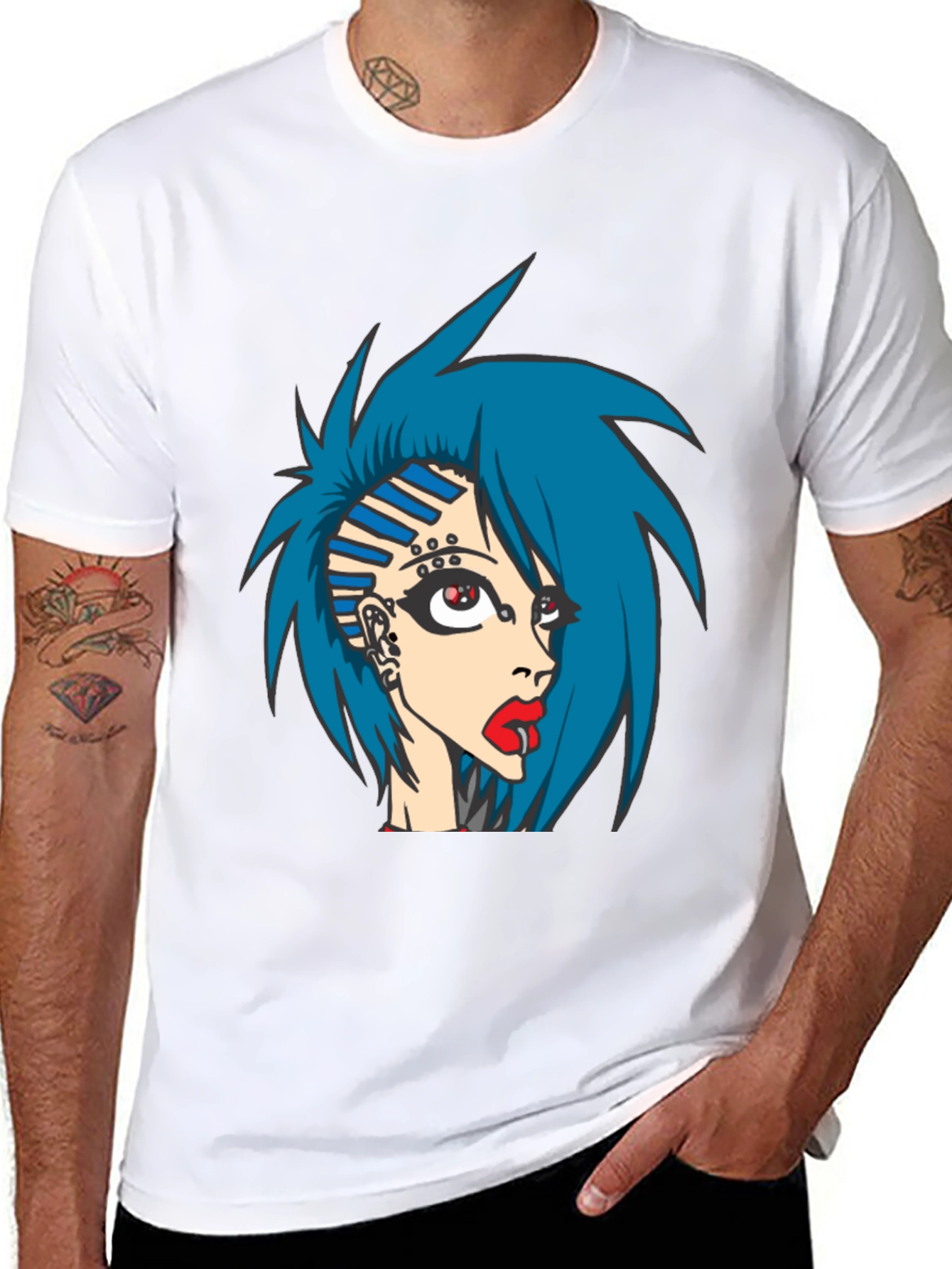 Edgy Anime Girl Graphic Tee
