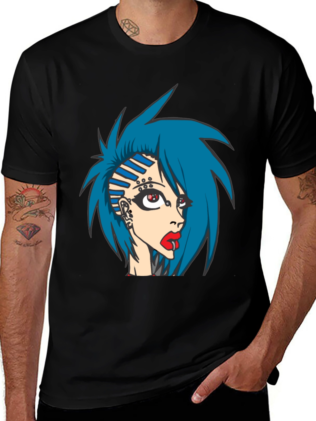 Edgy Anime Girl Graphic Tee