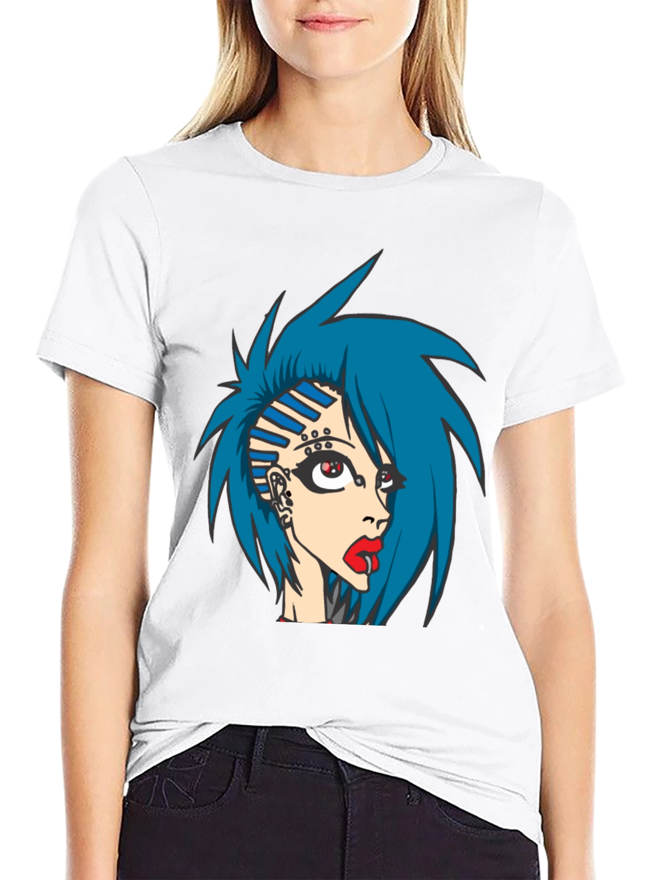 Edgy Anime Girl Graphic Tee