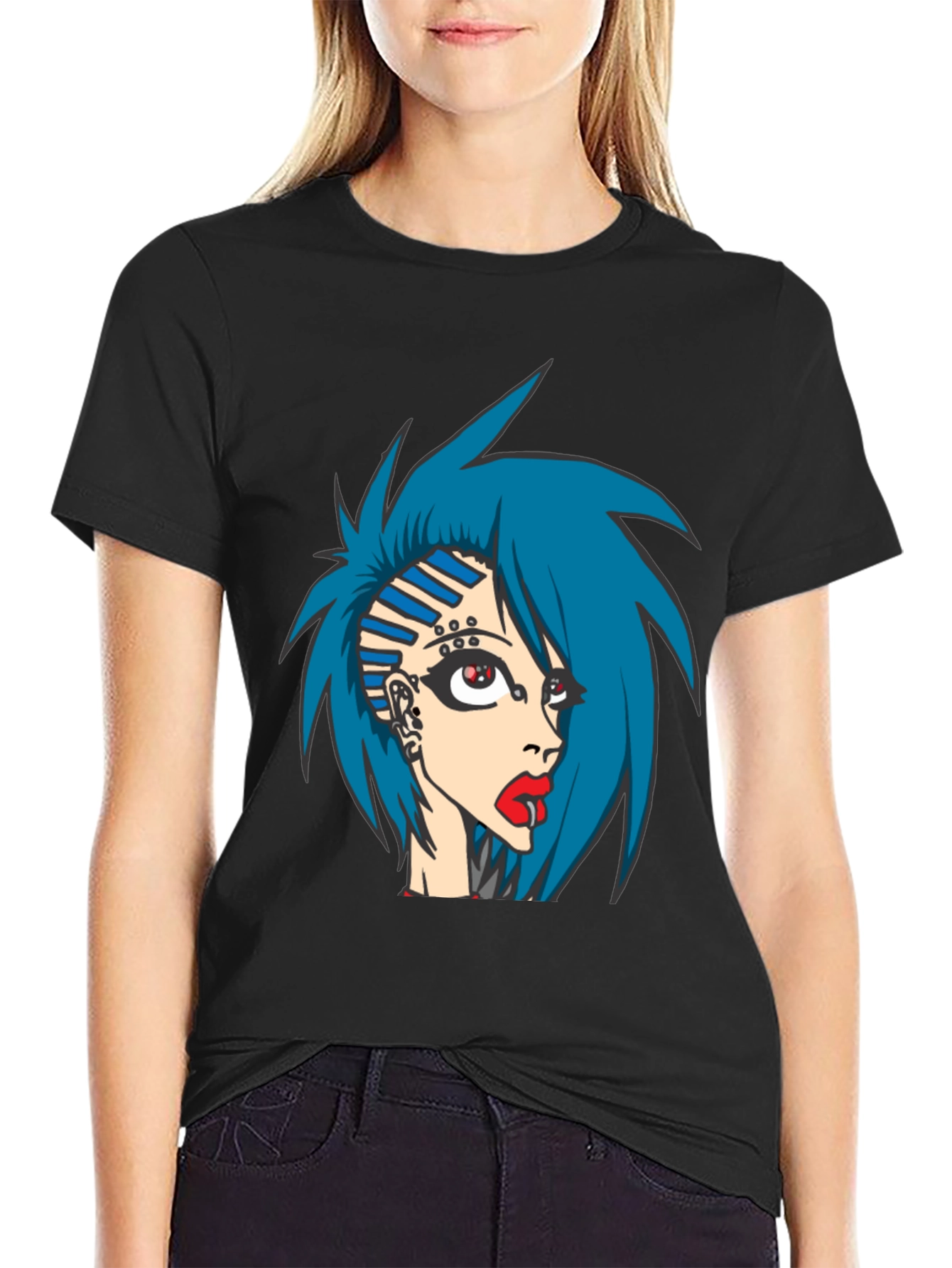 Edgy Anime Girl Graphic Tee