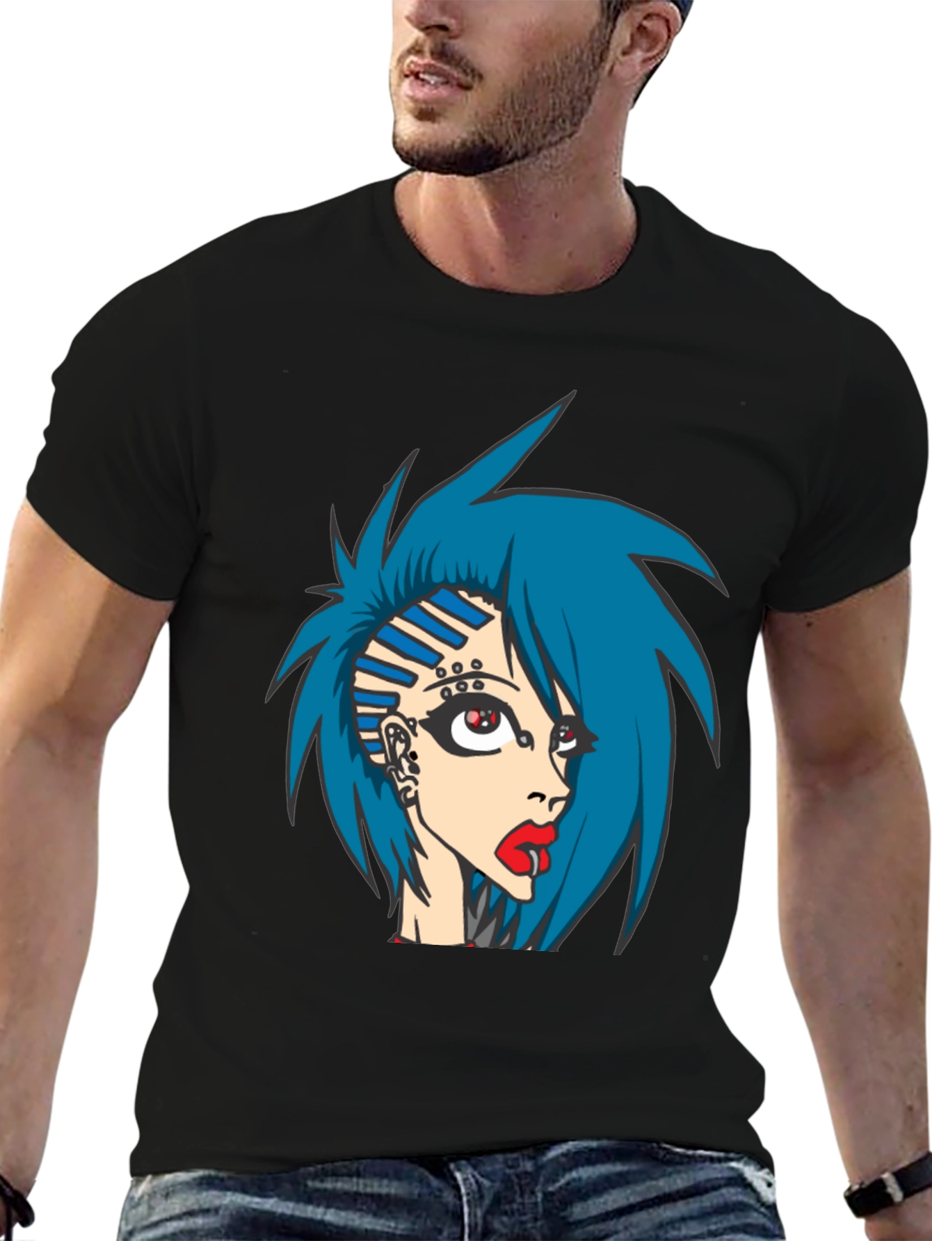 Edgy Anime Girl Graphic Tee