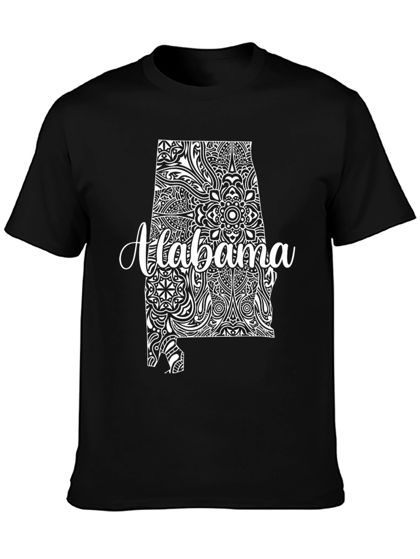 Alabama State Art T-Shirt - Black Graphic Tee