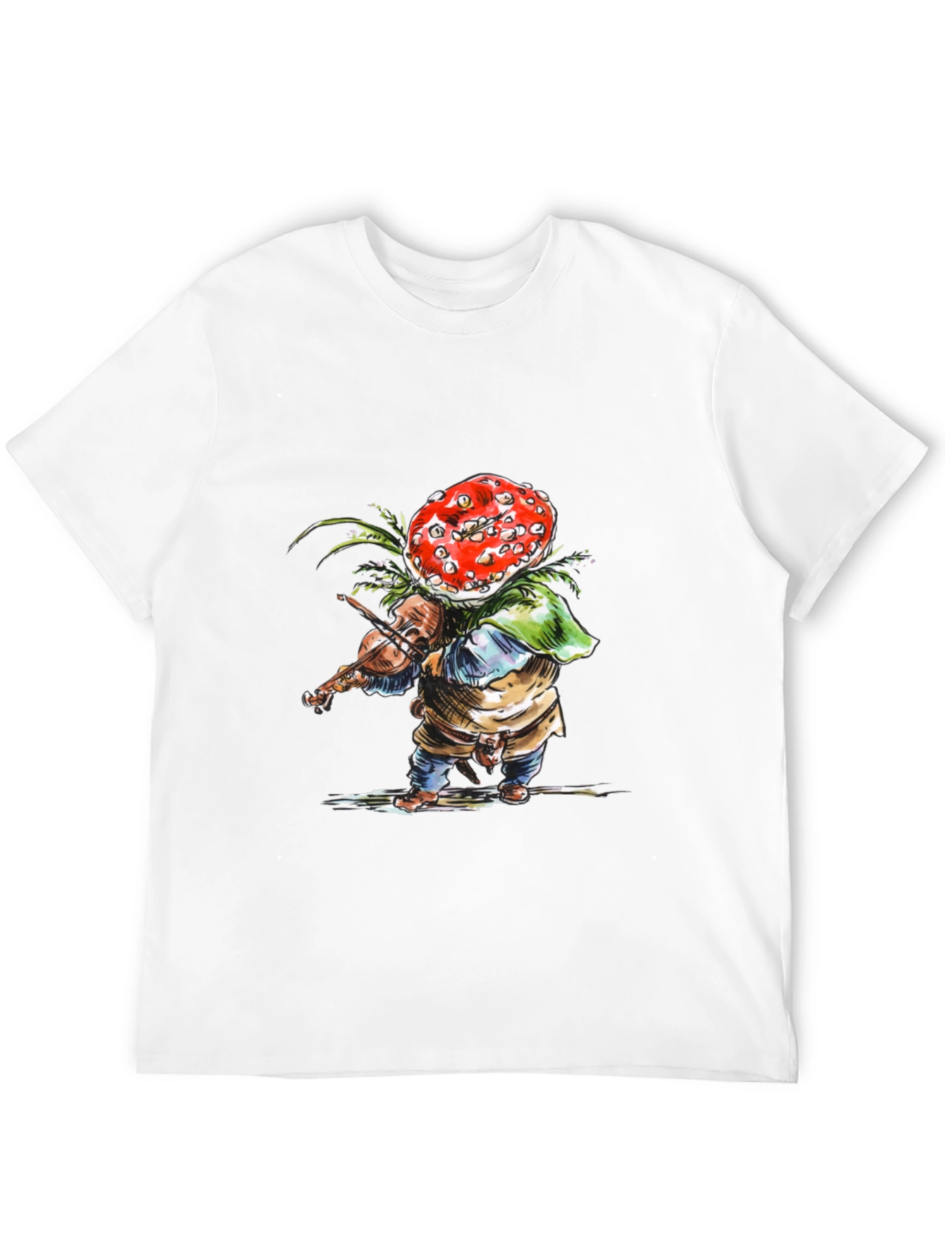 Mushroom Violinist Black T-Shirt