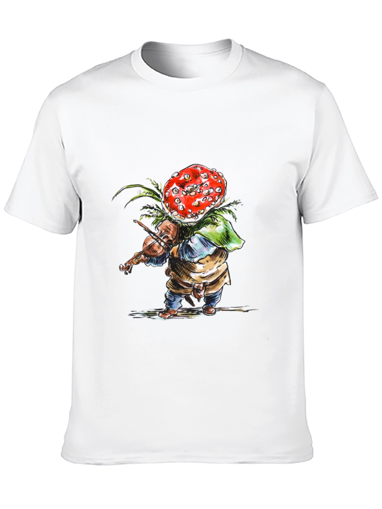 Mushroom Violinist Black T-Shirt