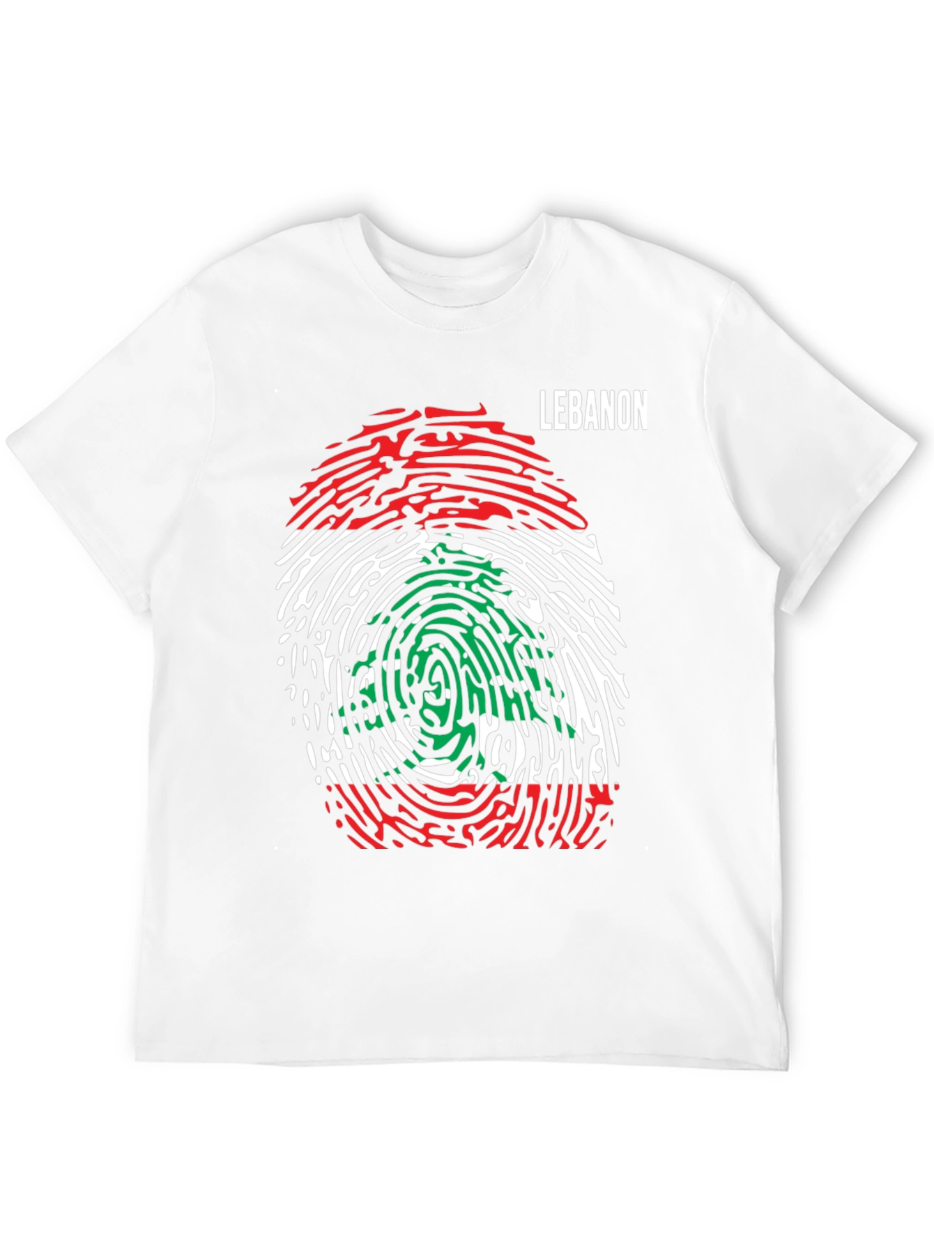 Lebanon Flag Fingerprint T-Shirt