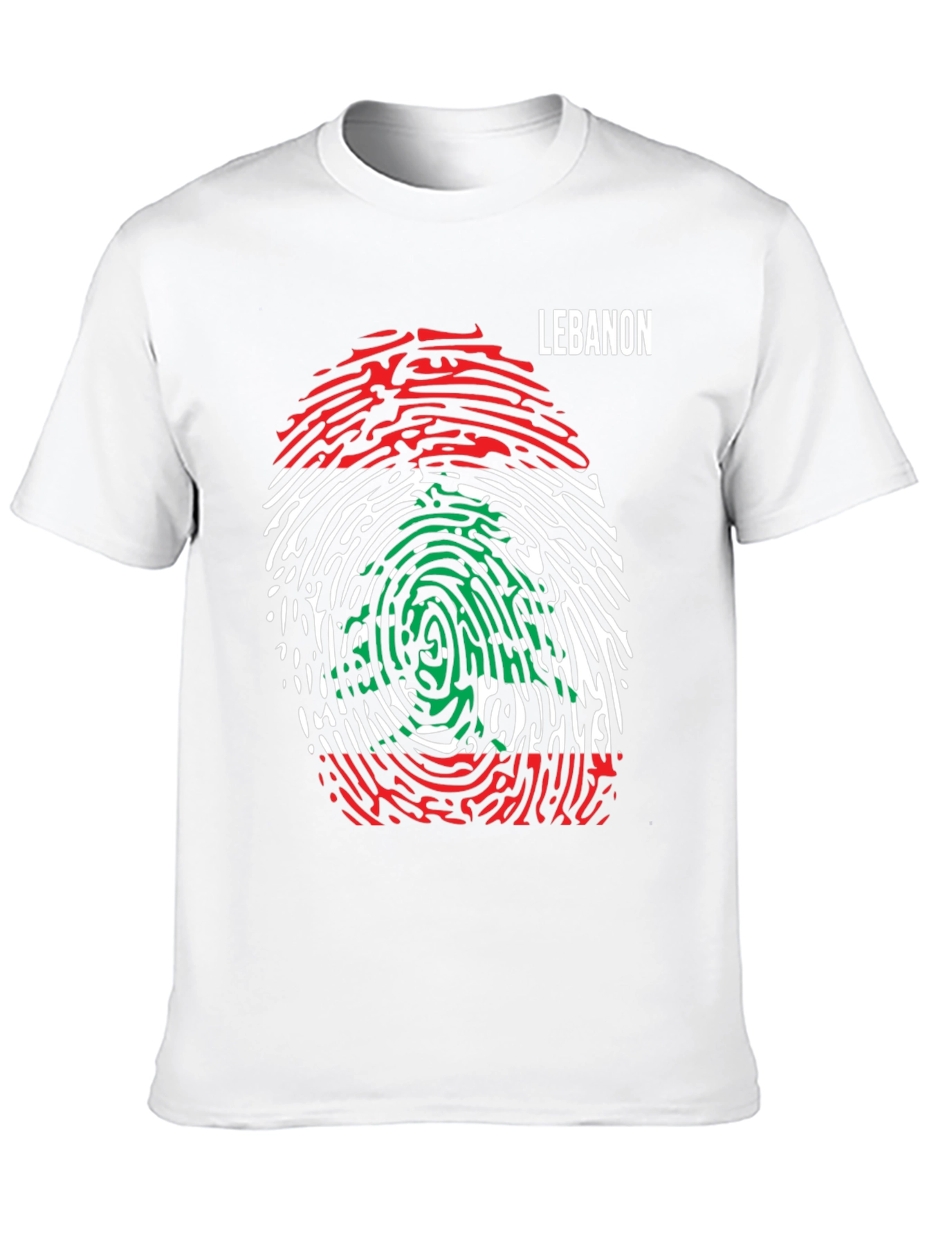 Lebanon Flag Fingerprint T-Shirt