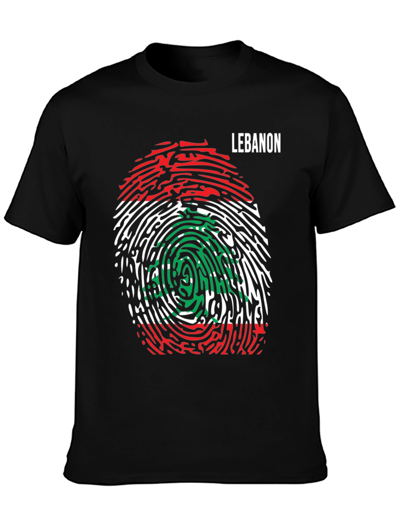 Lebanon Flag Fingerprint T-Shirt