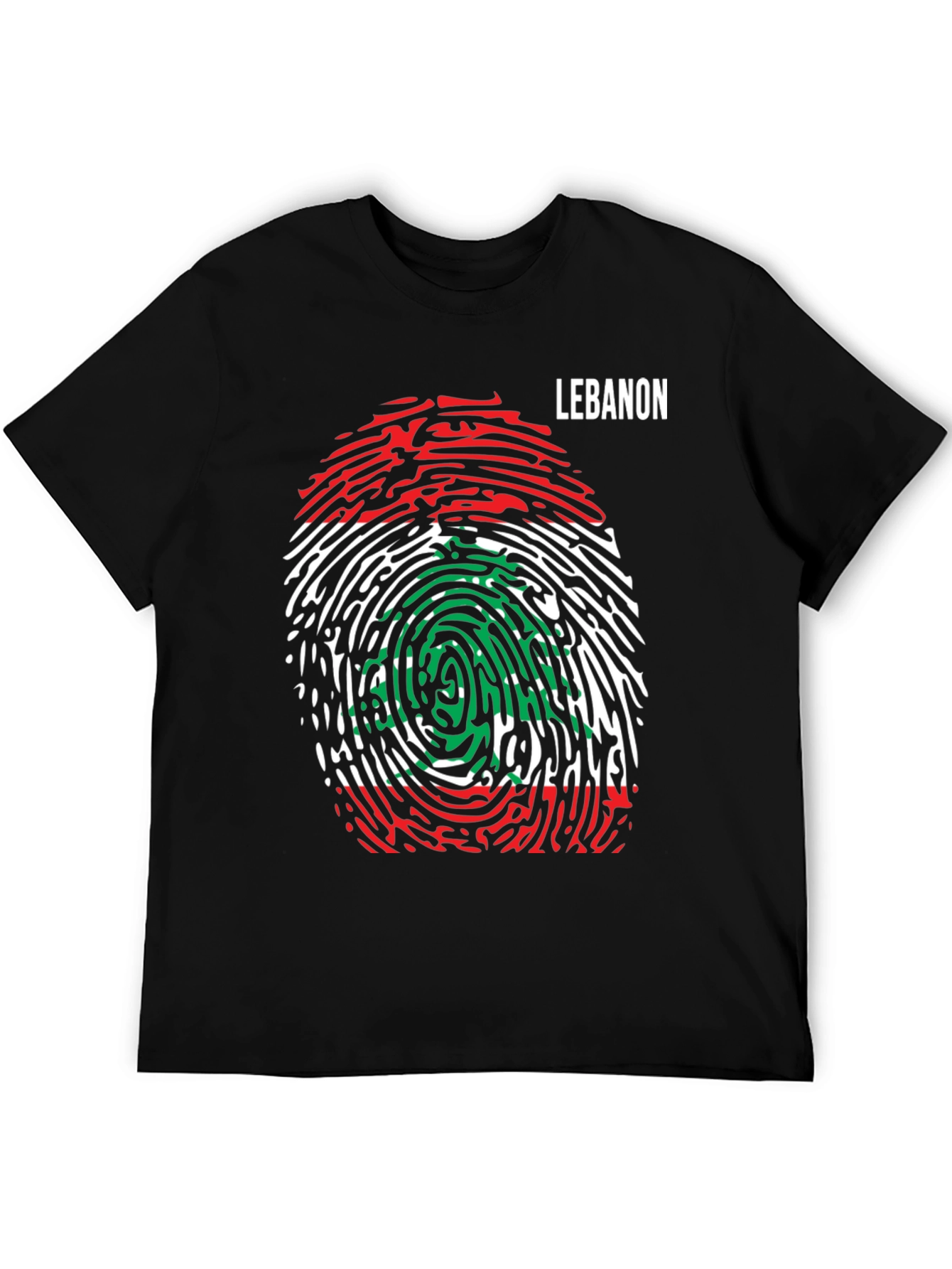 Lebanon Flag Fingerprint T-Shirt