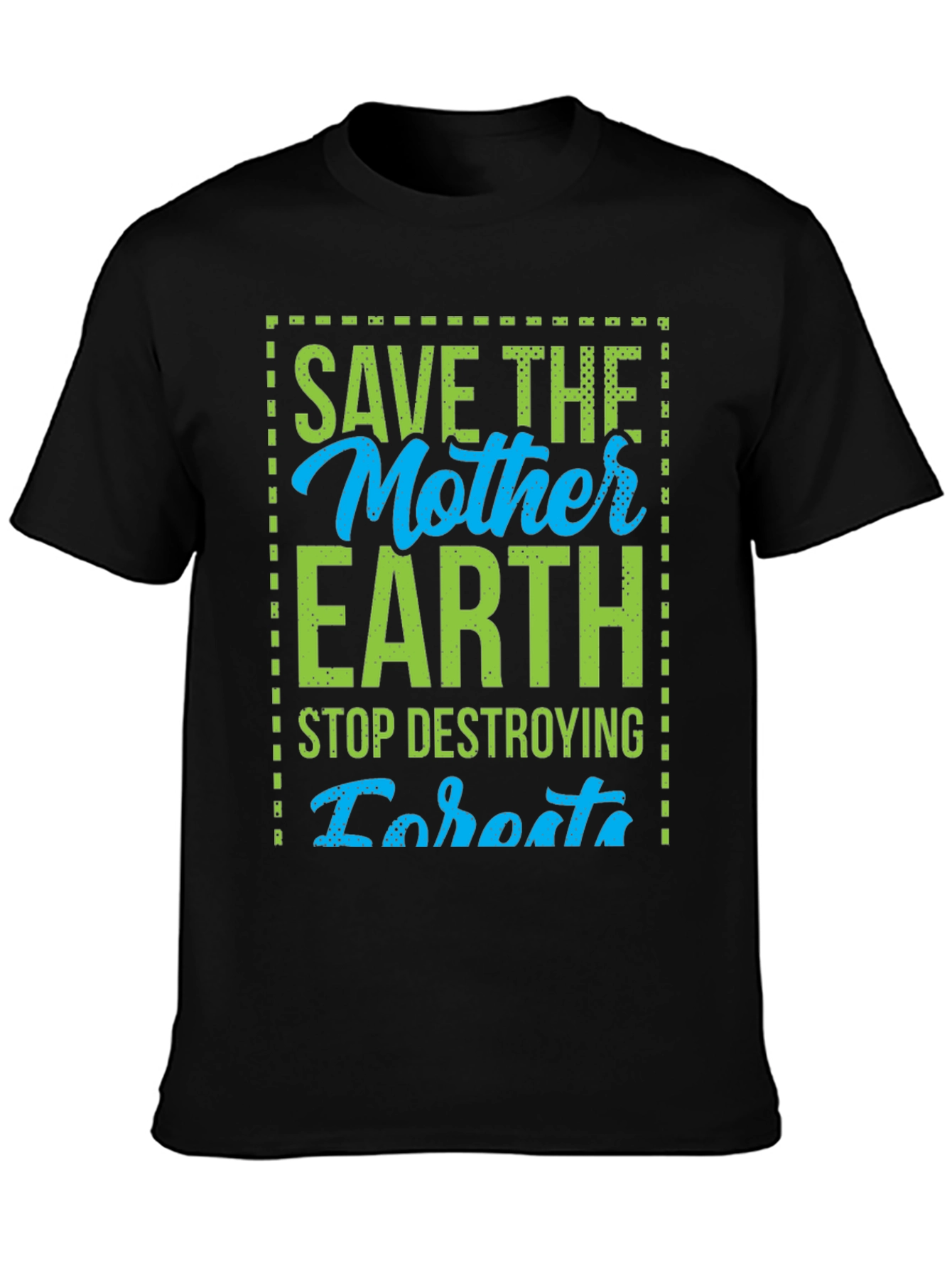 Save the Mother Earth Graphic Tee - Black