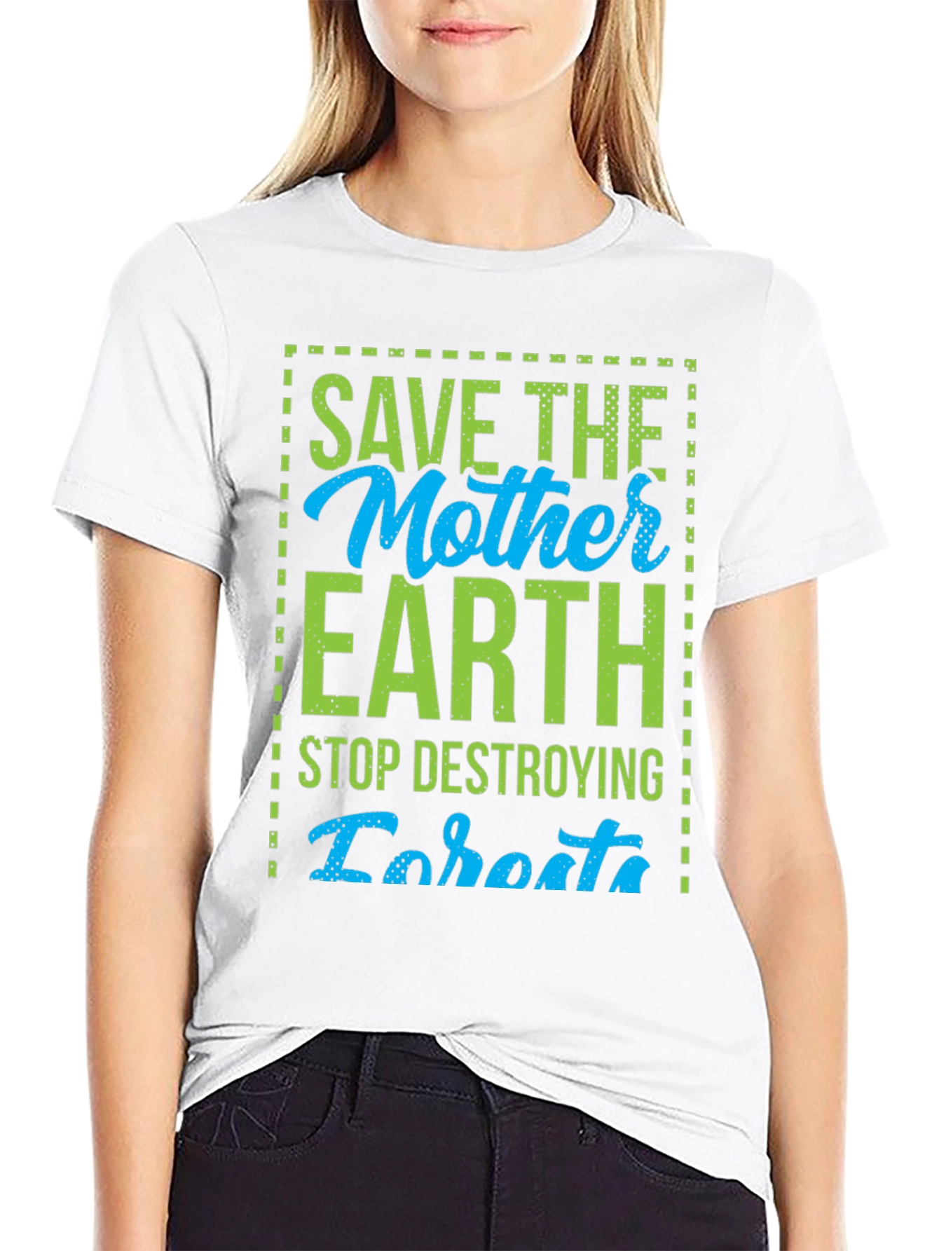 Save the Mother Earth Graphic Tee - Black