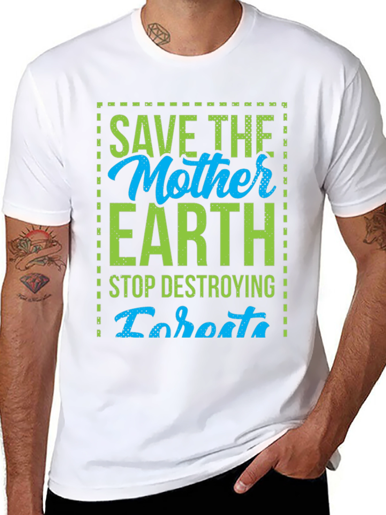 Save the Mother Earth Graphic Tee - Black