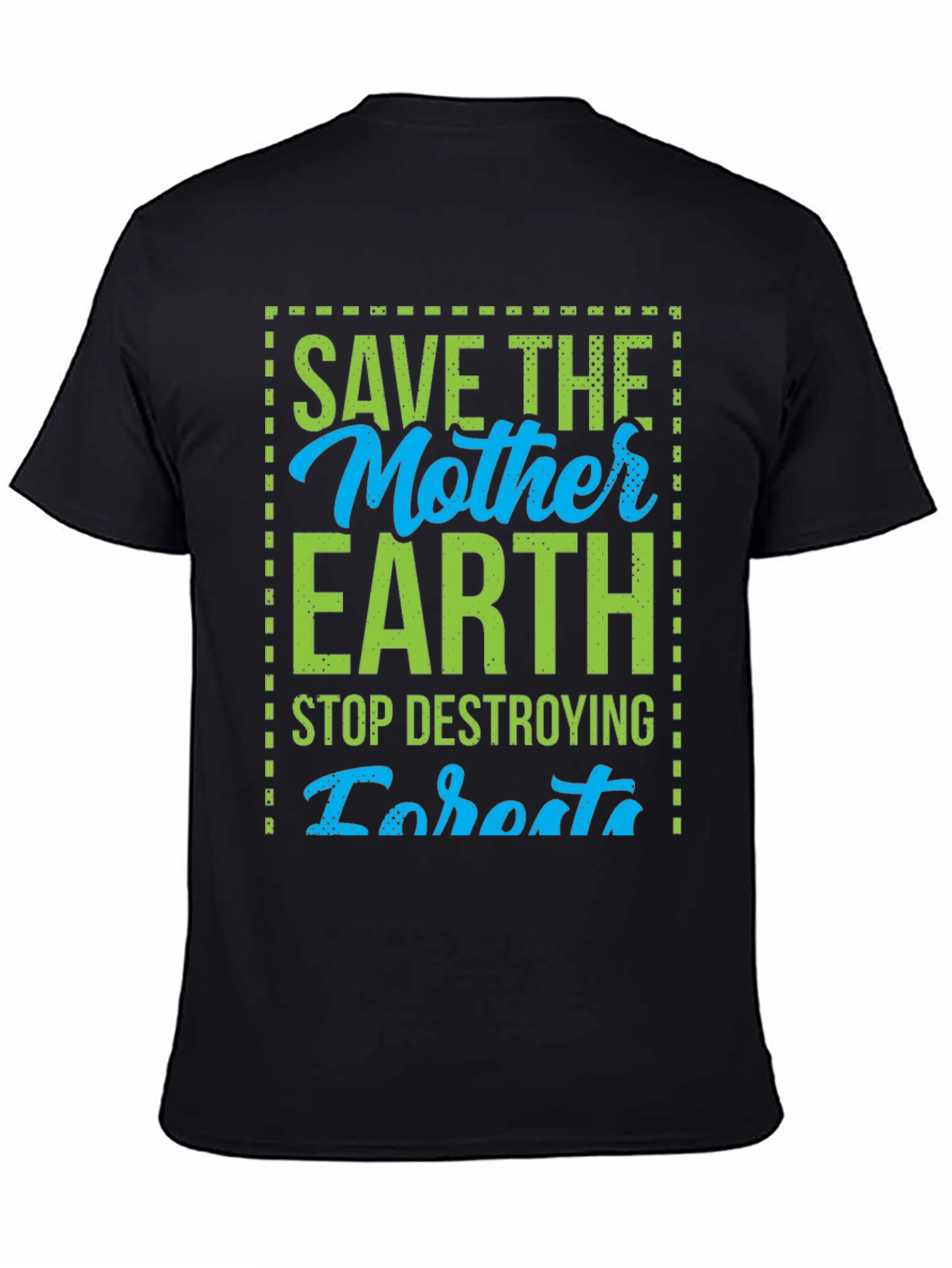 Save the Mother Earth Graphic Tee - Black