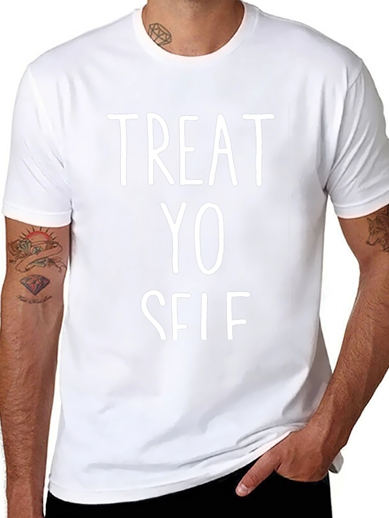 Treat Yo Self Black Graphic Tee
