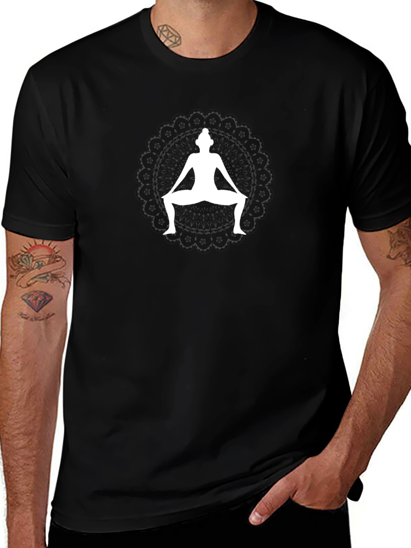 Yoga Pose Graphic Black Tee