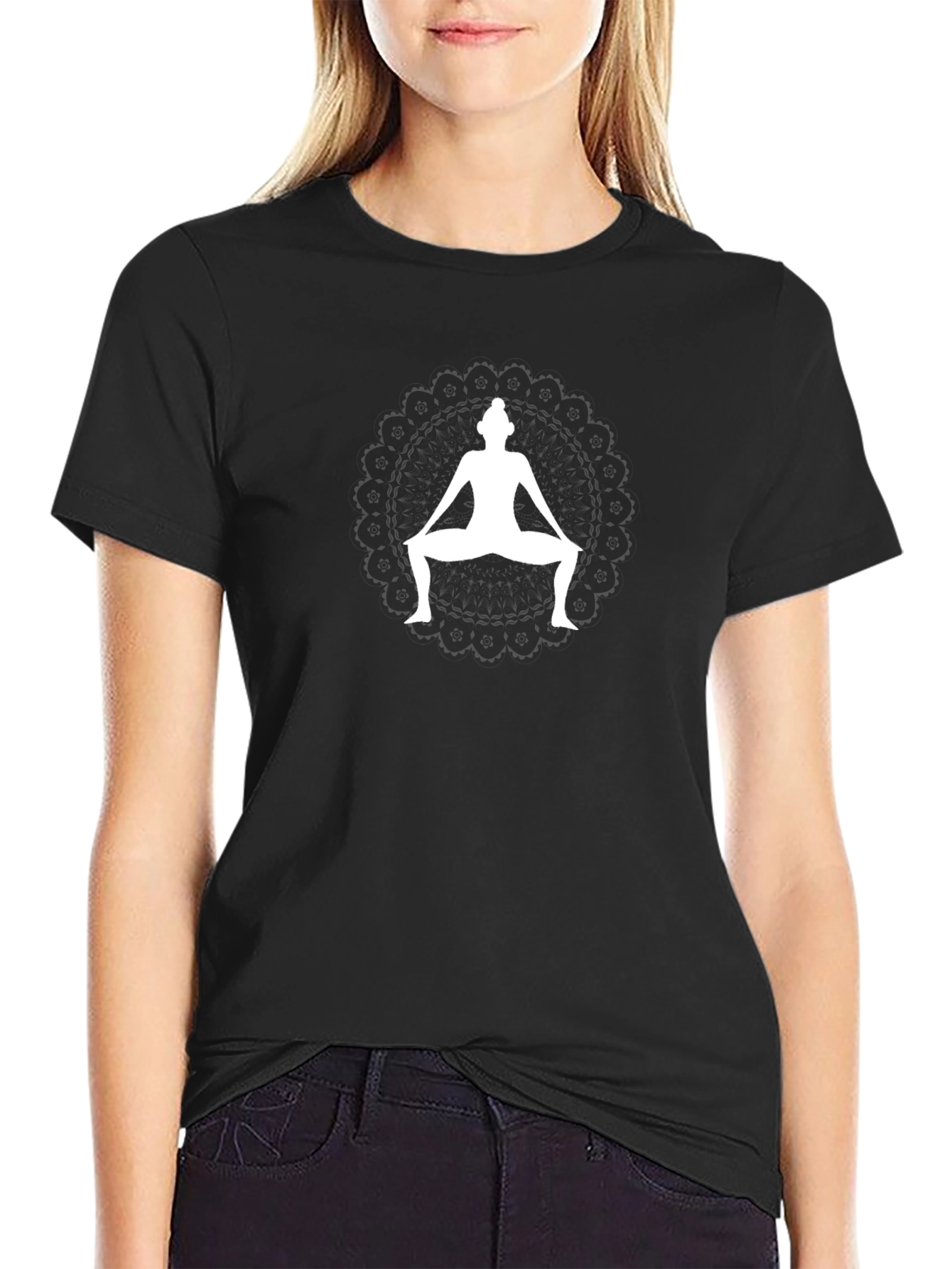 Yoga Pose Graphic Black Tee