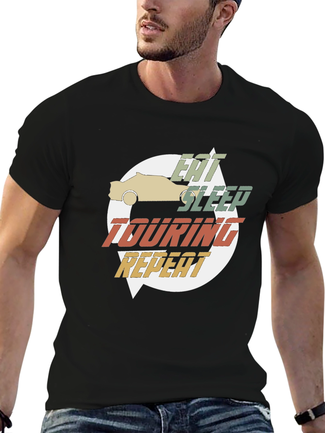 Eat Sleep Touring Repeat Graphic Tee