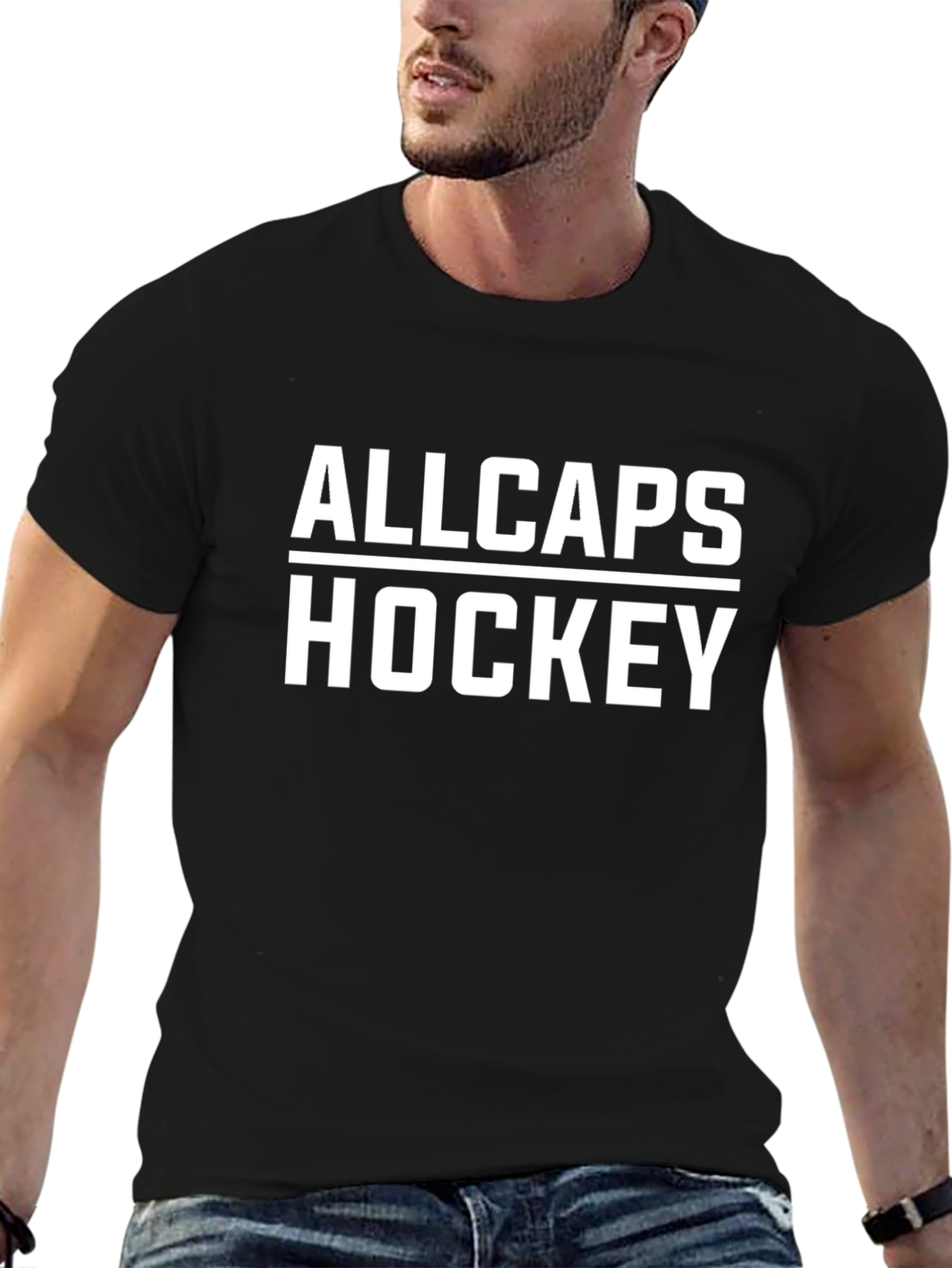 ALLCAPS Hockey Black T-Shirt
