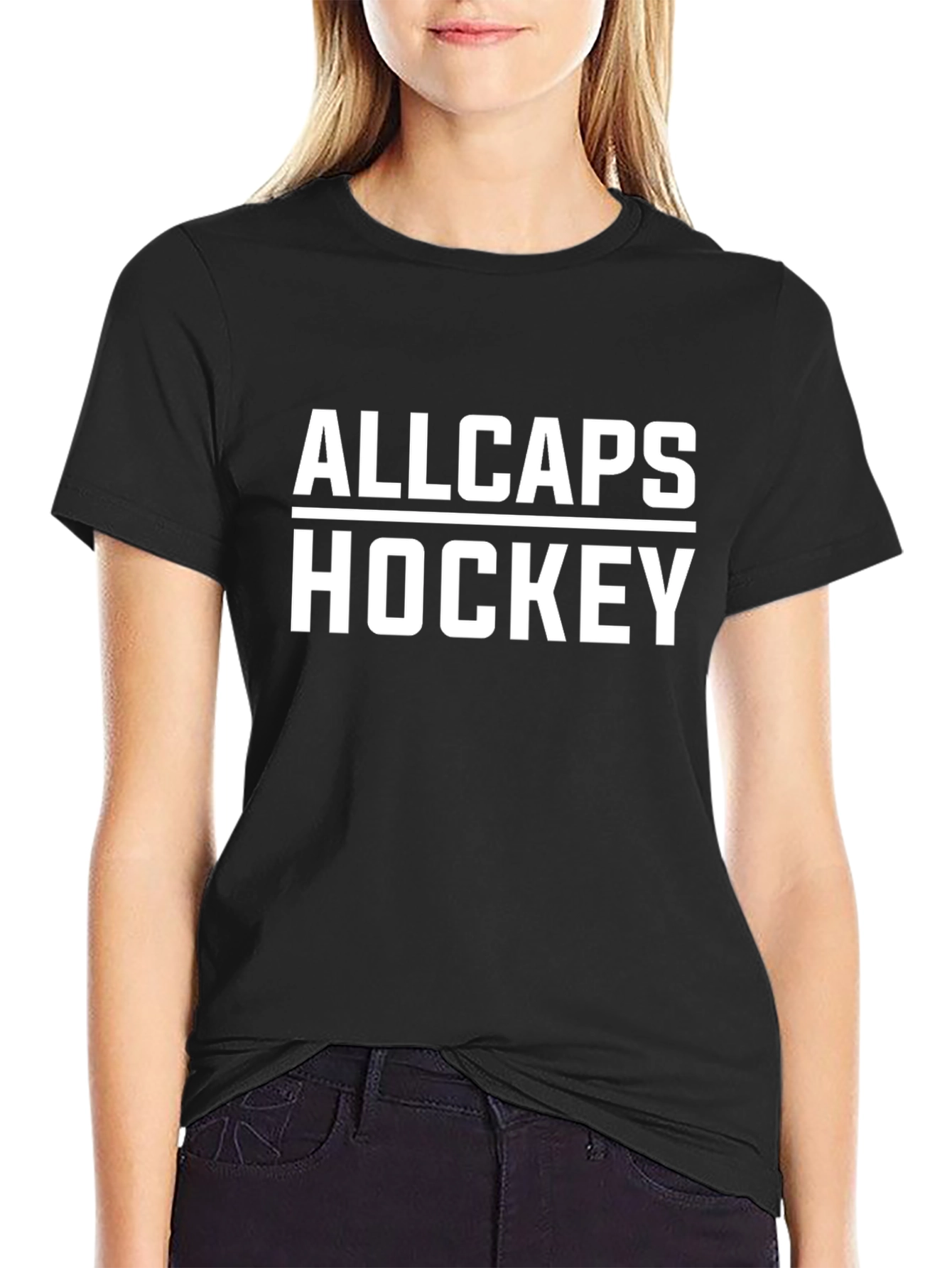 ALLCAPS Hockey Black T-Shirt