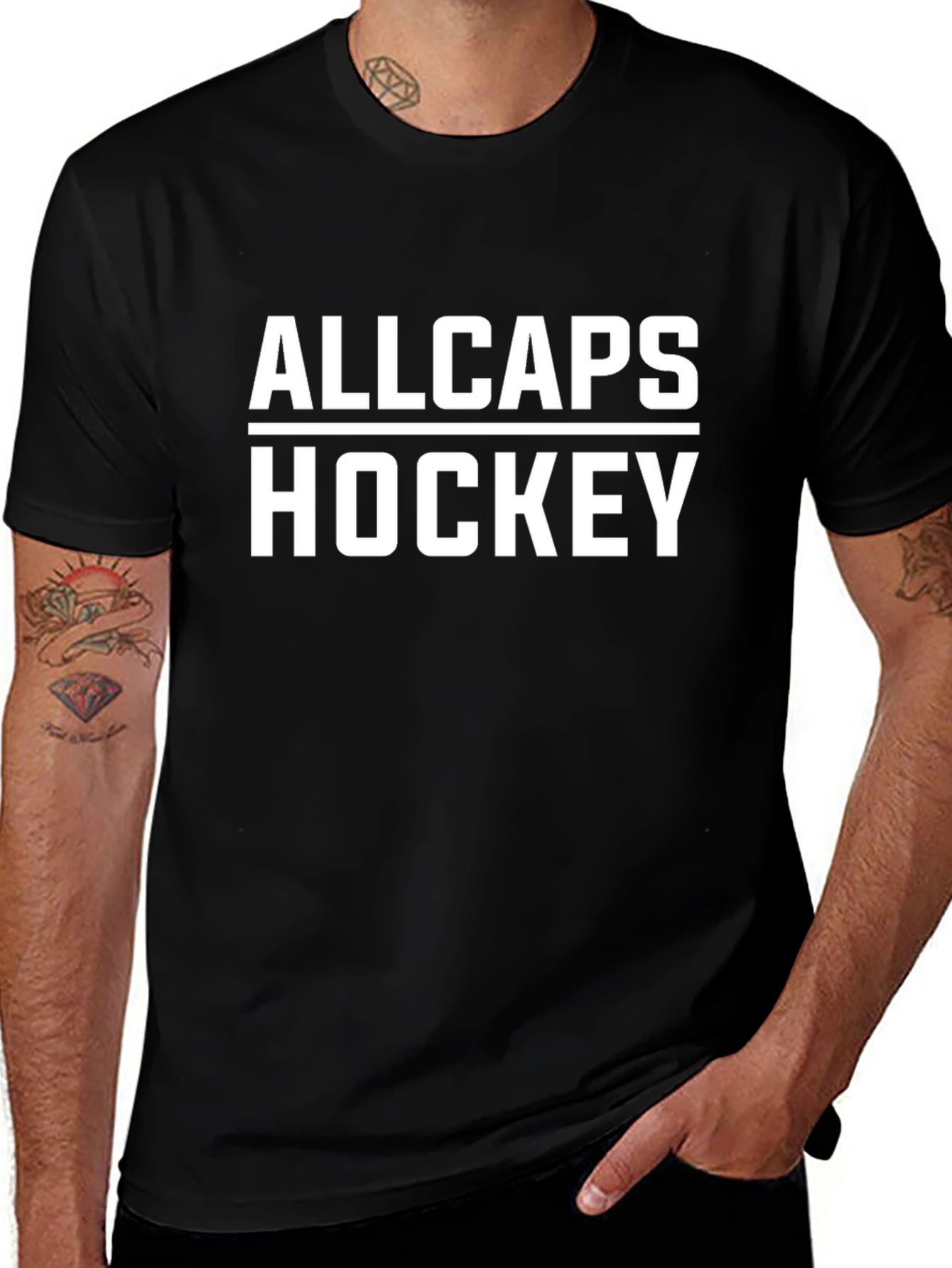 ALLCAPS Hockey Black T-Shirt