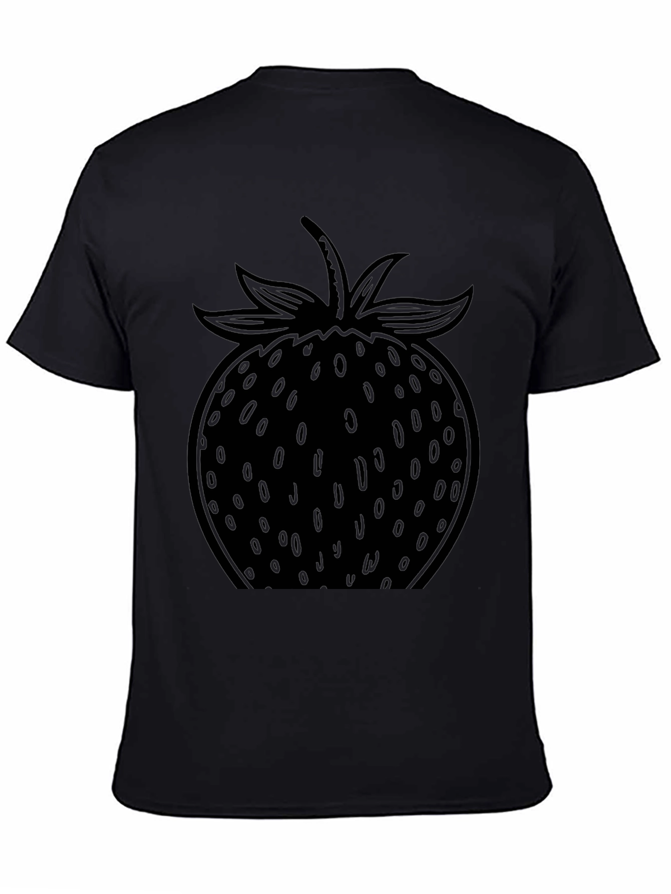 Strawberry Graphic Black T-Shirt