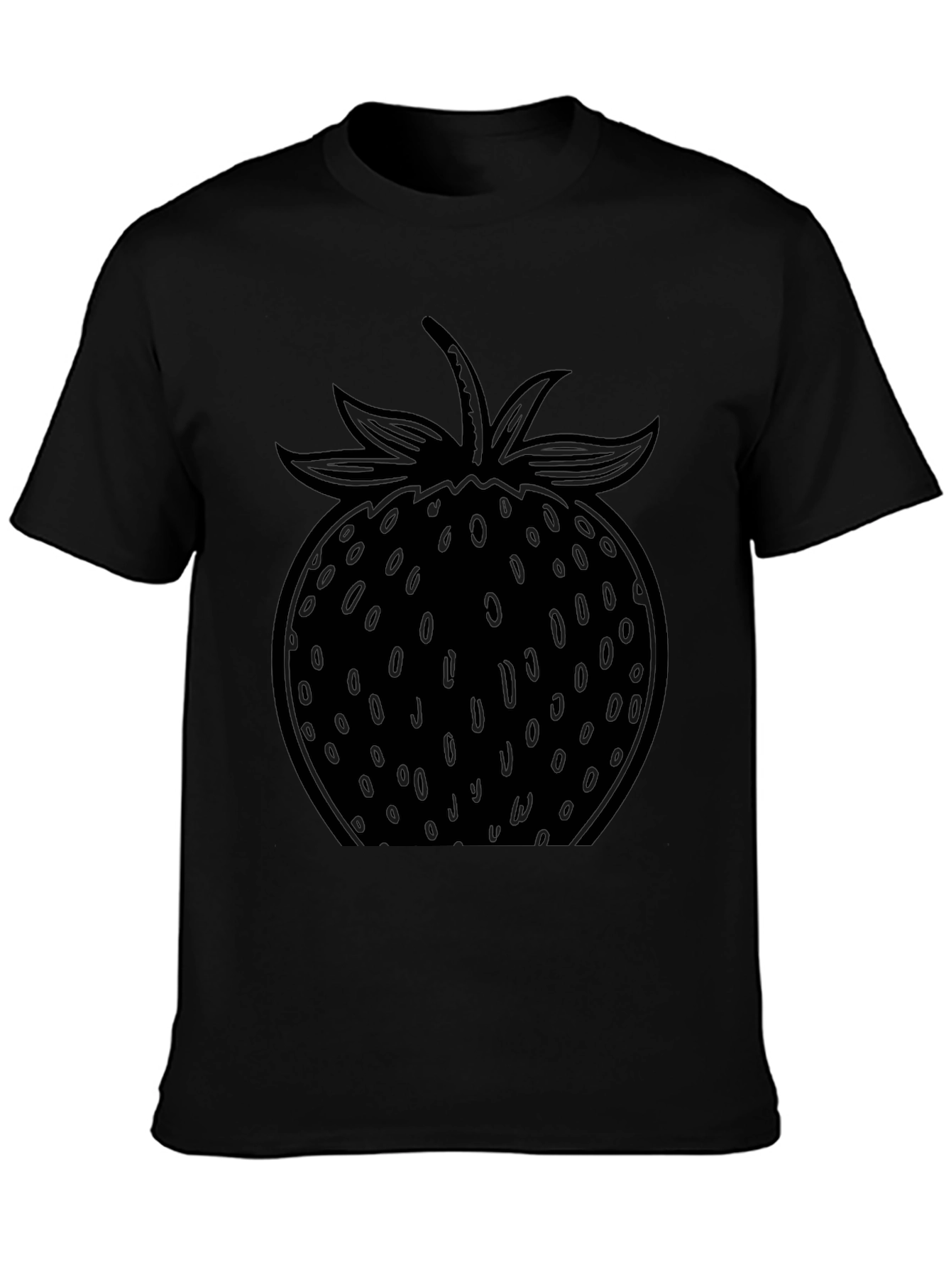 Strawberry Graphic Black T-Shirt