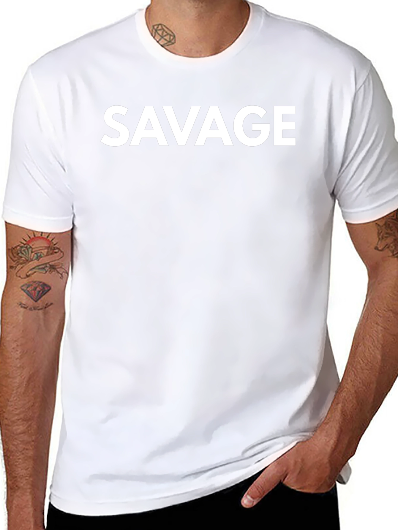 Savage Graphic Print Crewneck T-Shirt