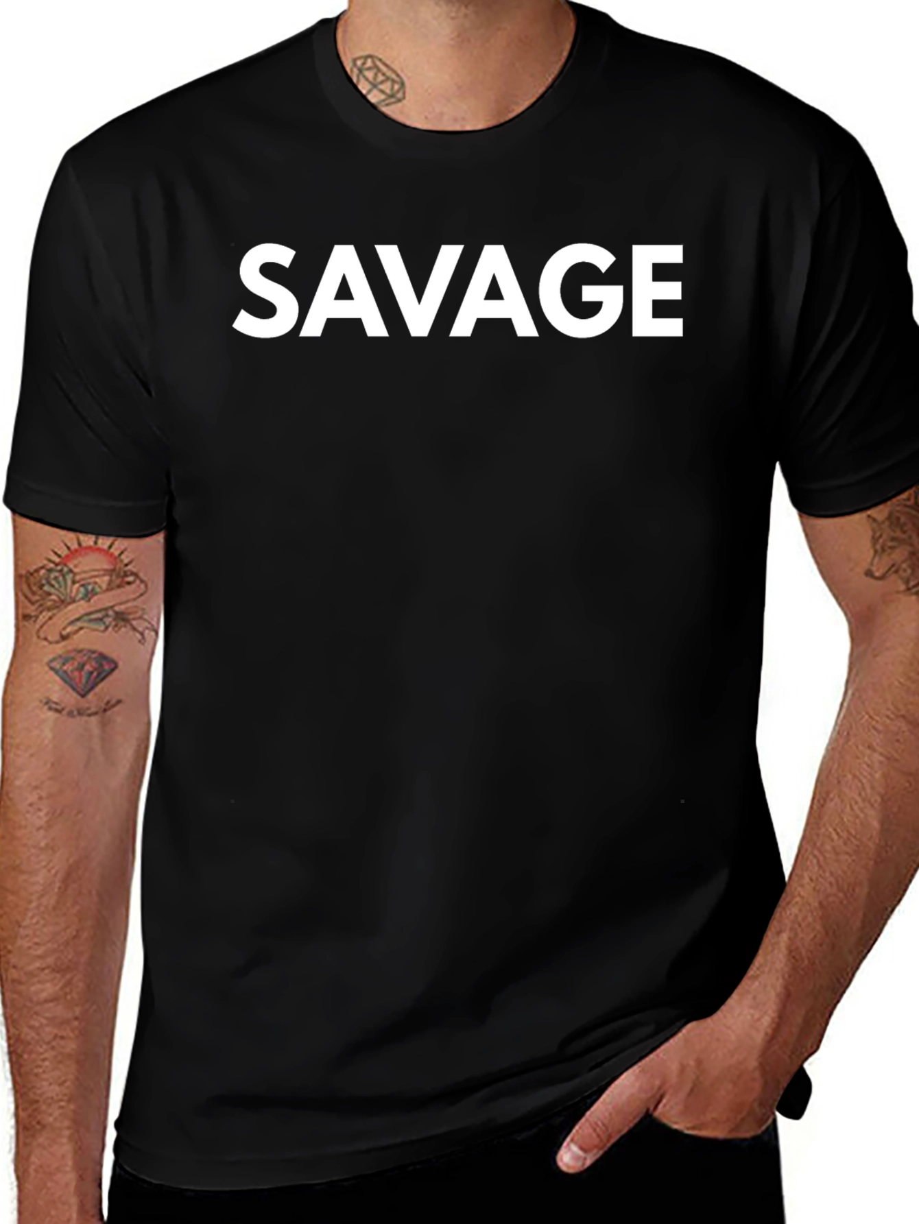 Savage Graphic Print Crewneck T-Shirt