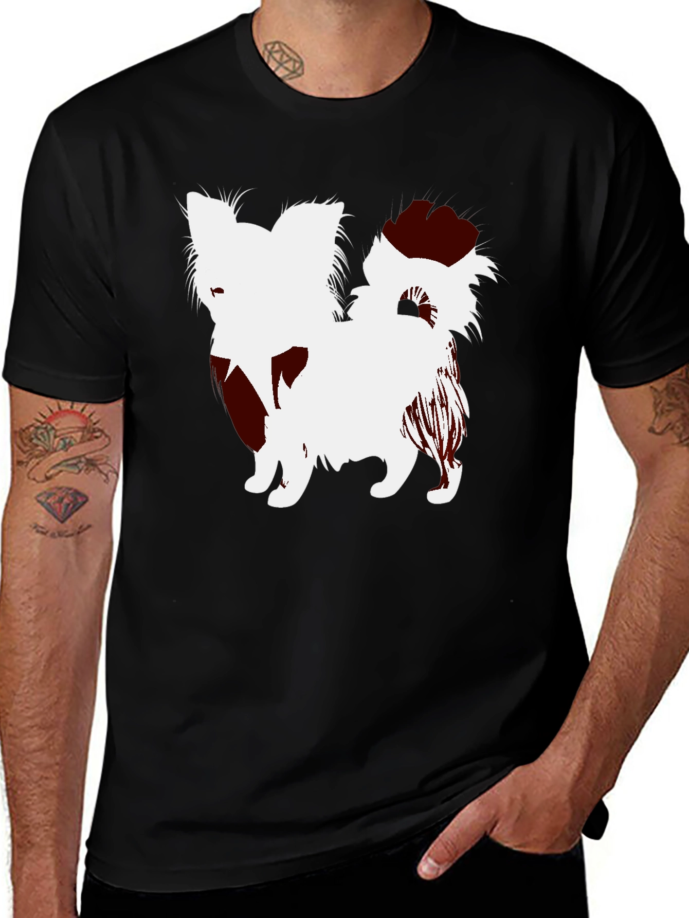 Dog Silhouette Black T-Shirt