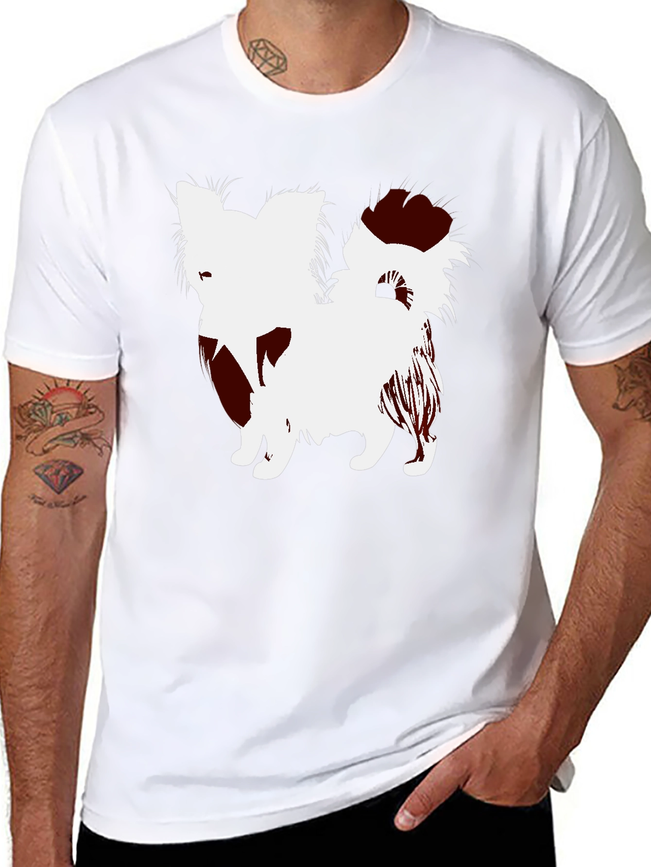 Dog Silhouette Black T-Shirt