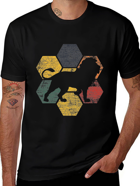 Retro Lion Graphic T-Shirt - Vintage Style Tee
