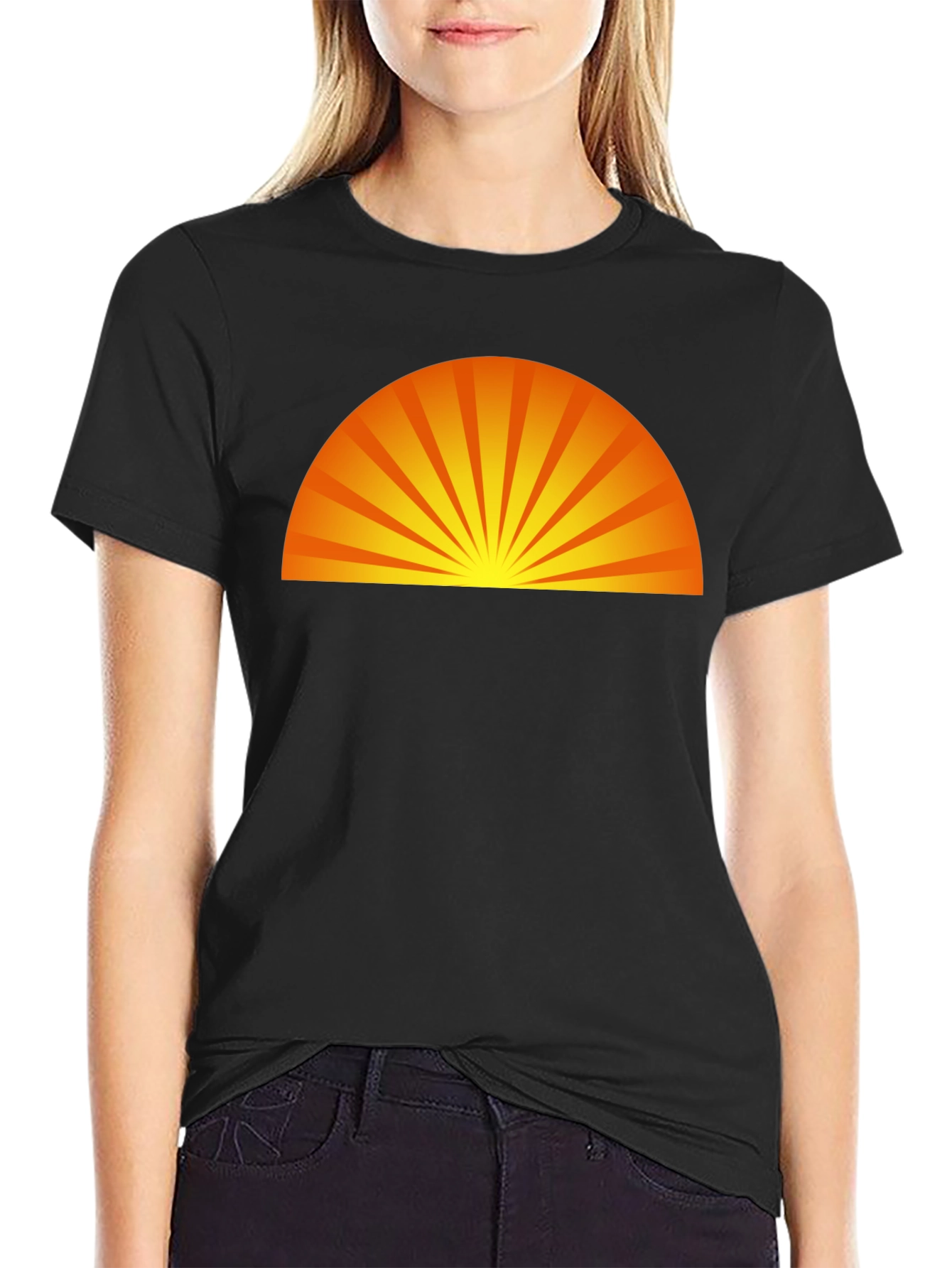 Sunrise Graphic Black T-Shirt - Modern Style