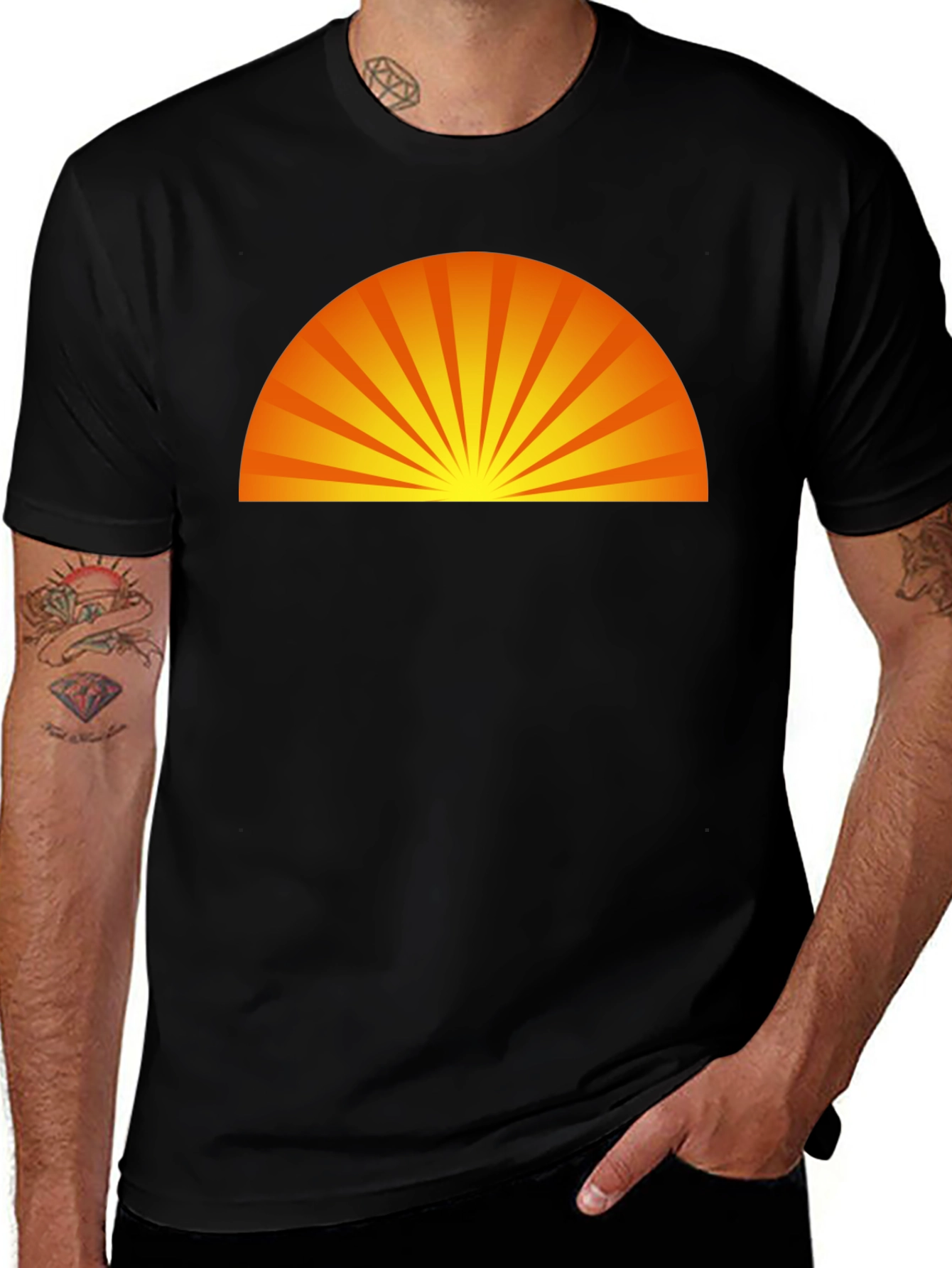 Sunrise Graphic Black T-Shirt - Modern Style