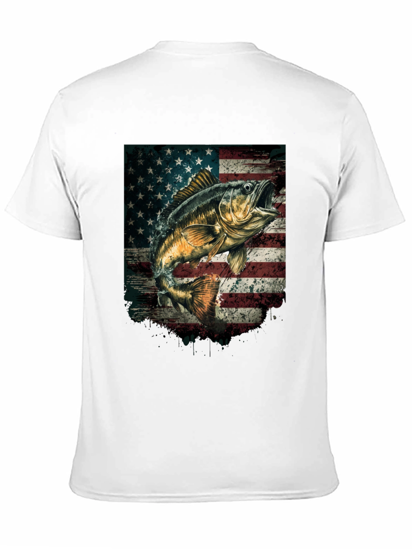 American Flag Bass Fishing T-Shirt