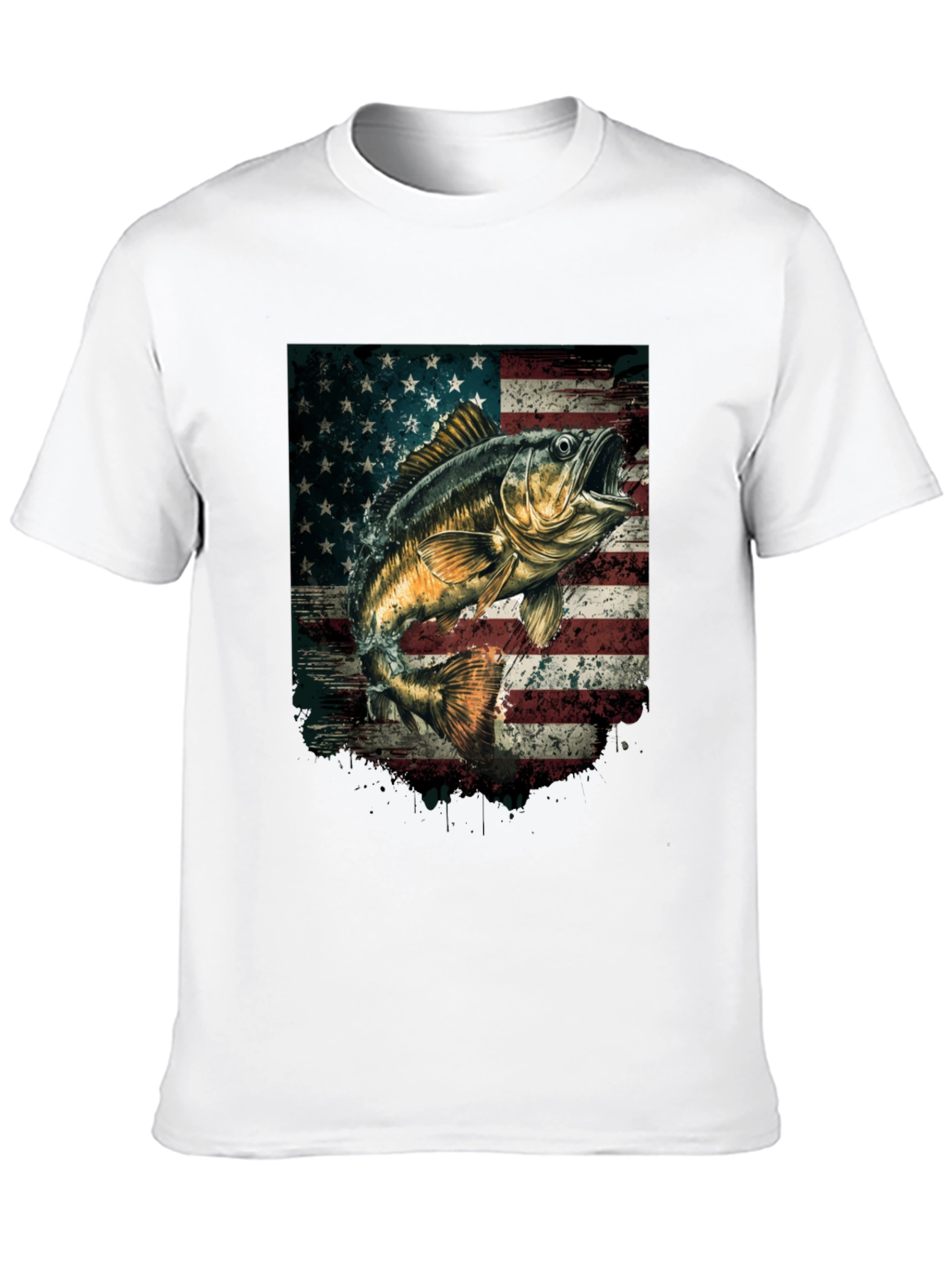 American Flag Bass Fishing T-Shirt
