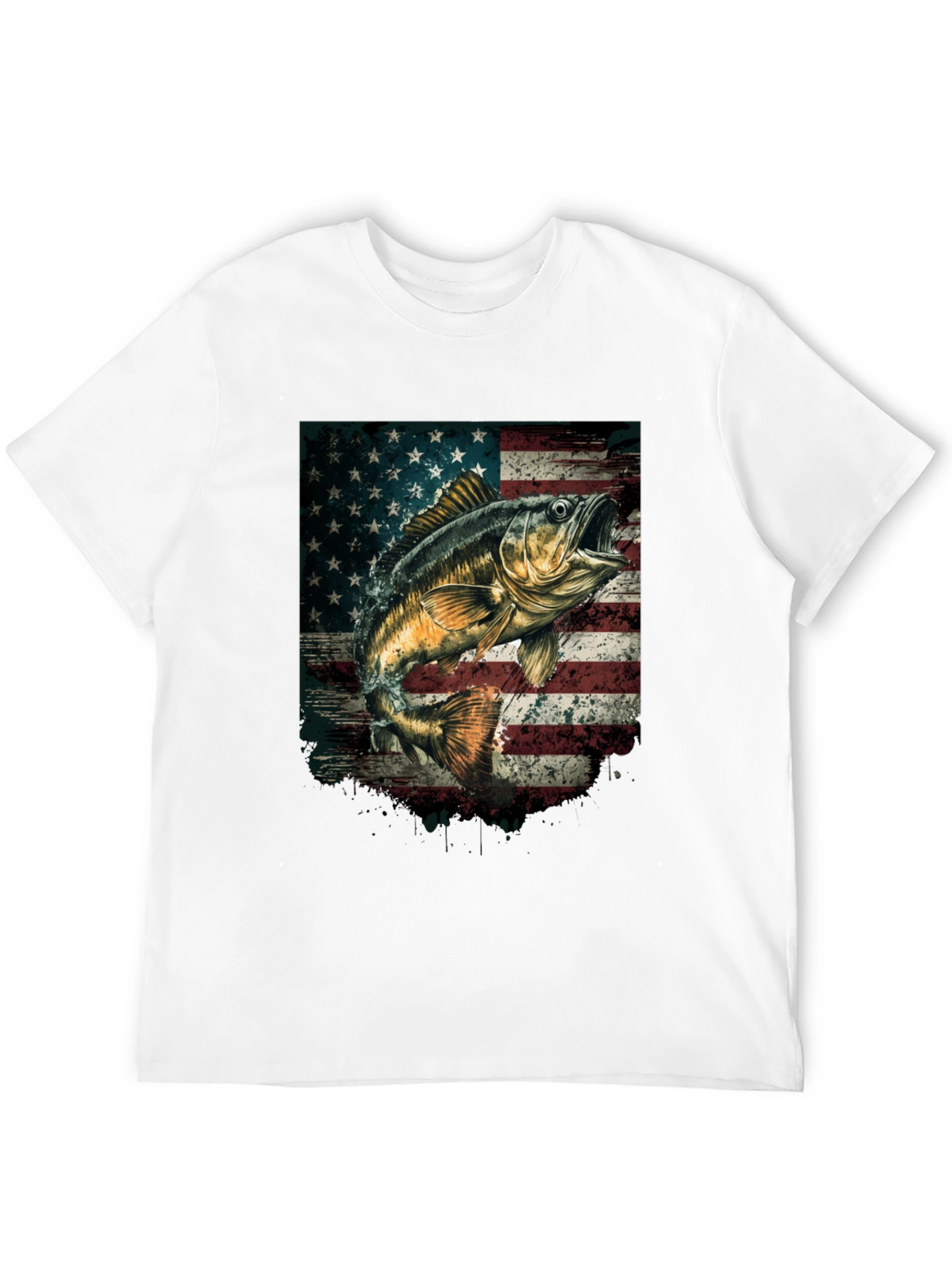 American Flag Bass Fishing T-Shirt