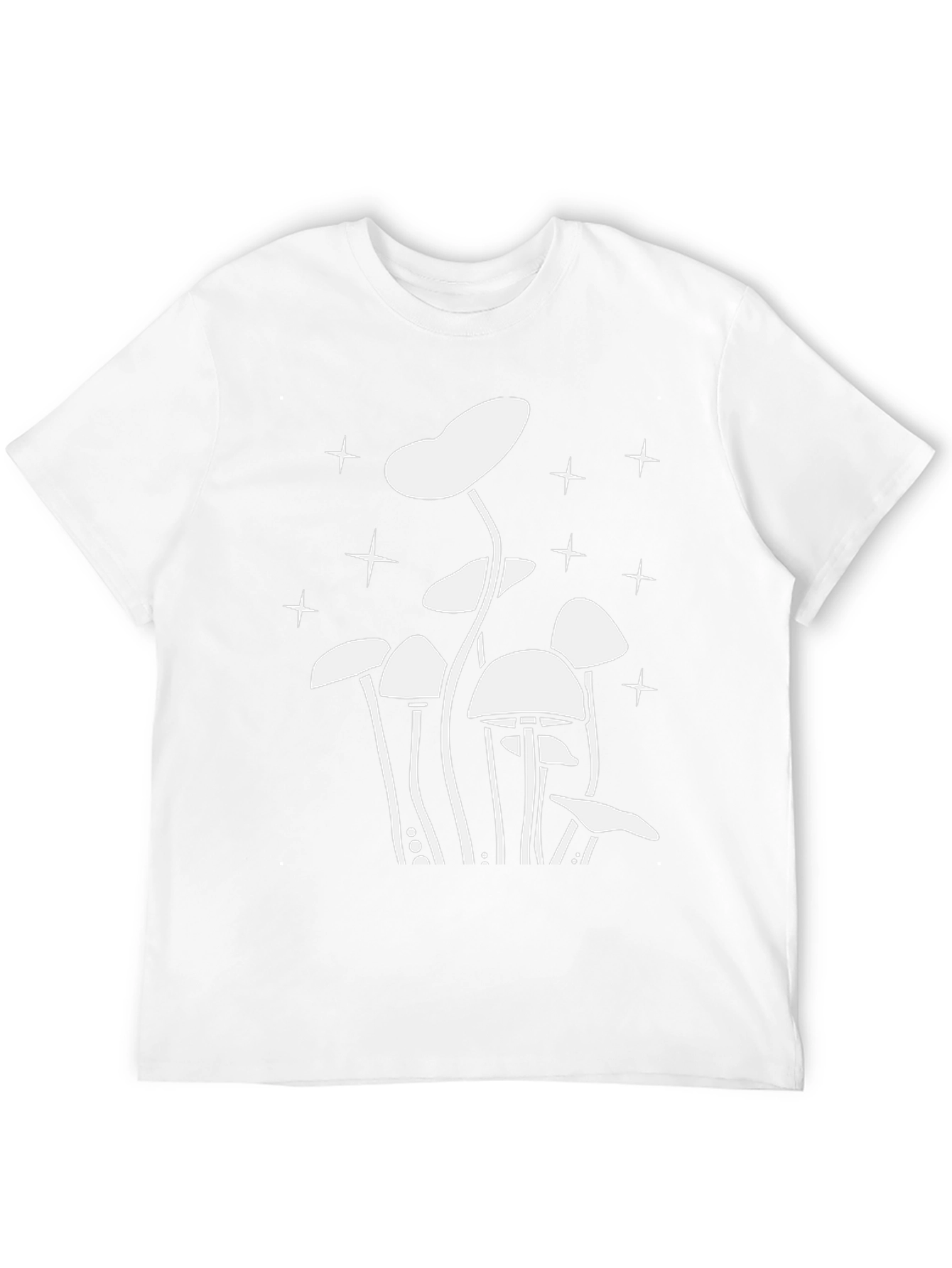 Mushroom Starry Night Graphic Tee - Black