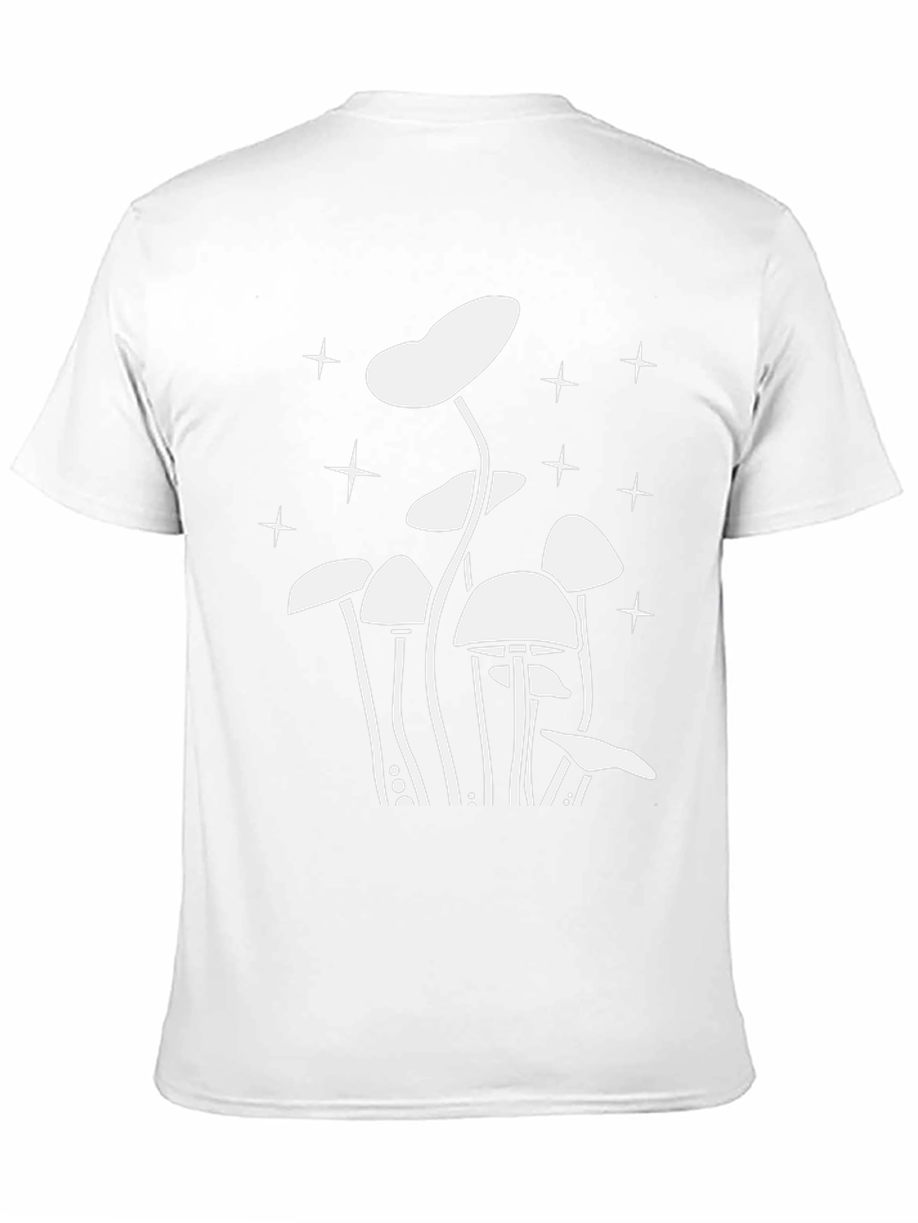 Mushroom Starry Night Graphic Tee - Black
