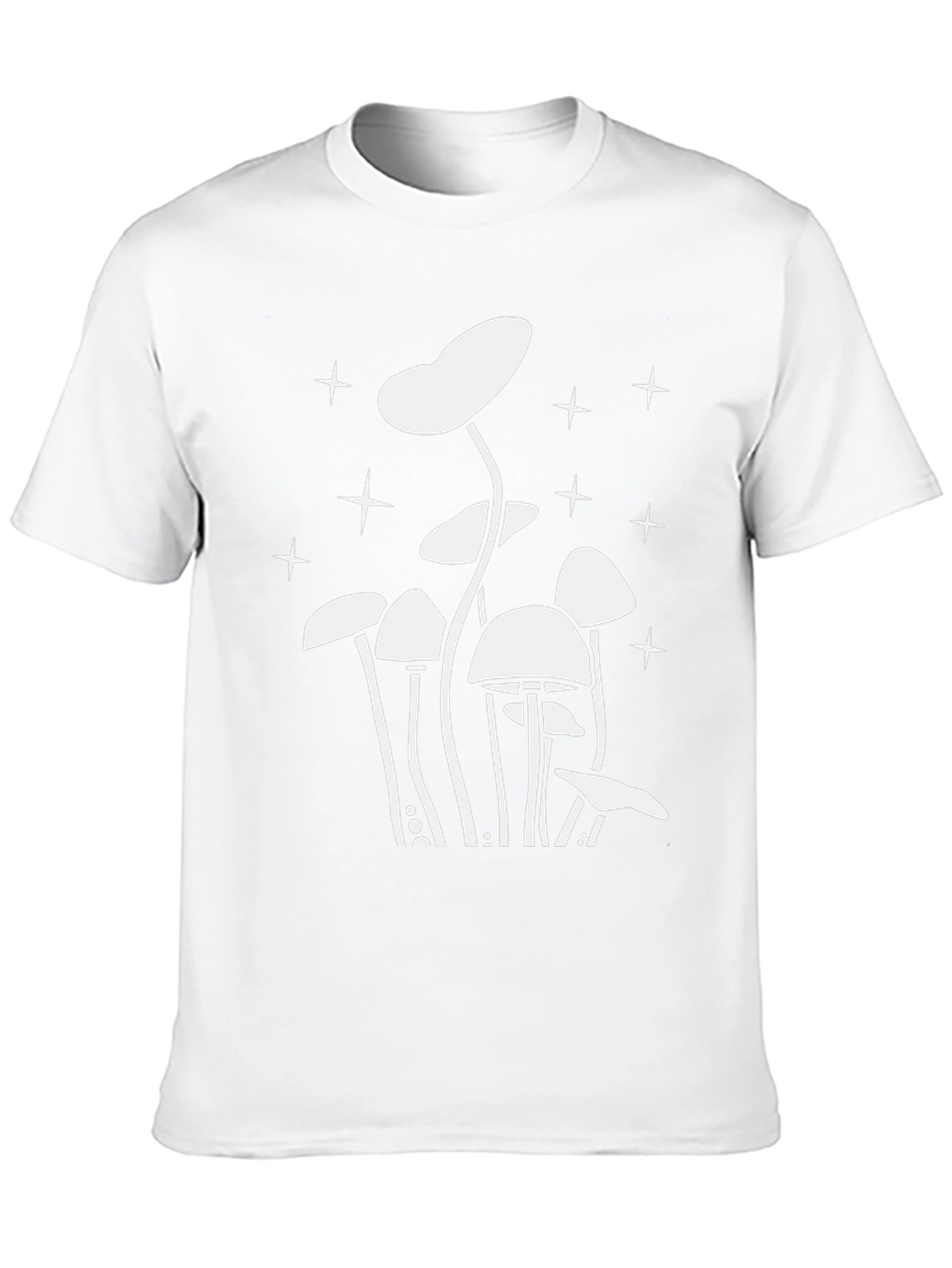 Mushroom Starry Night Graphic Tee - Black