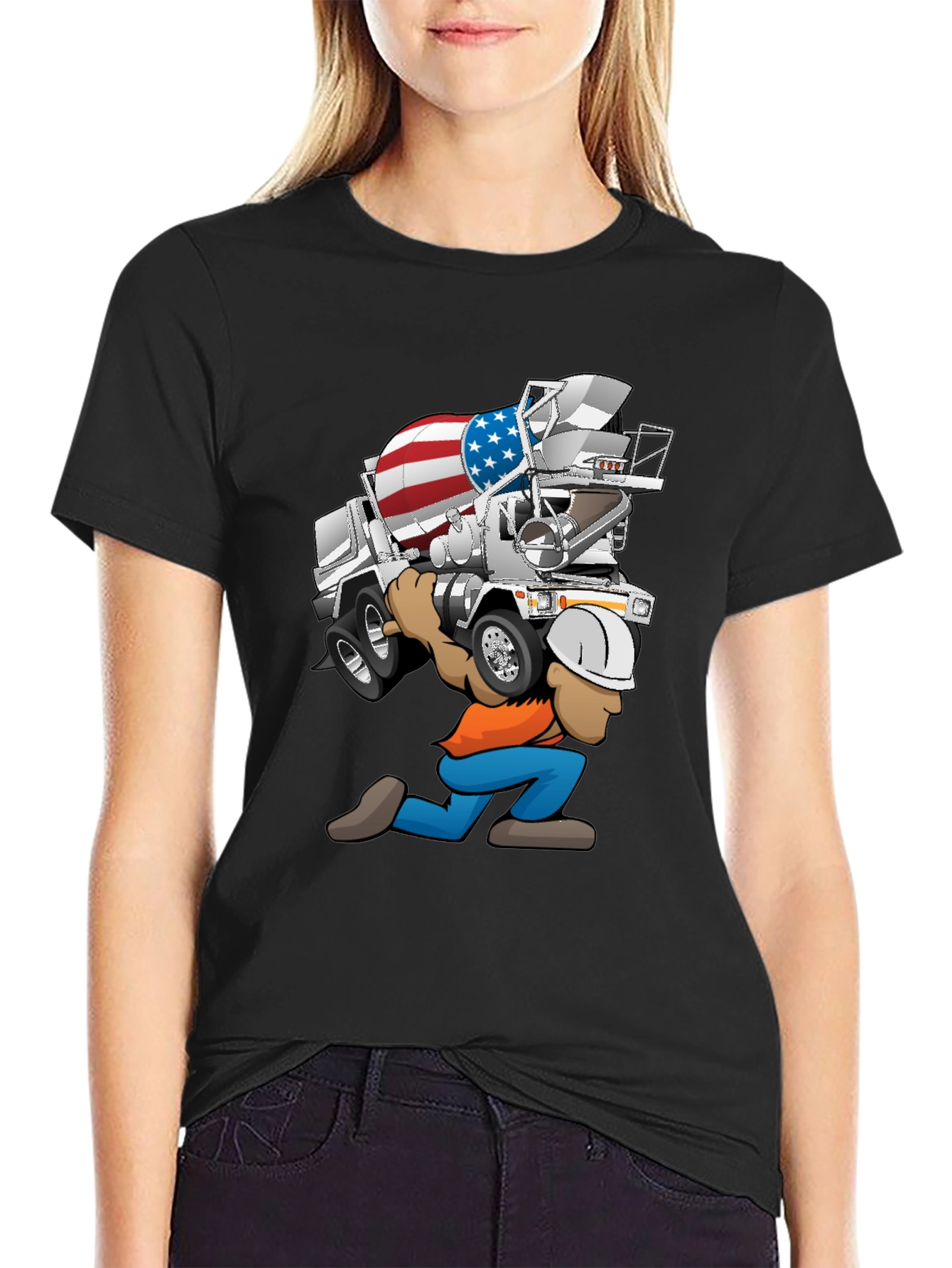 USA Cement Truck Cartoon T-Shirt