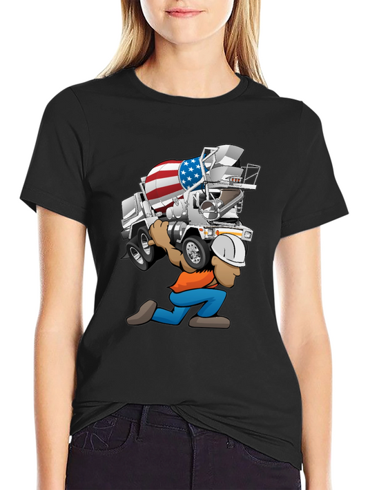 USA Cement Truck Cartoon T-Shirt