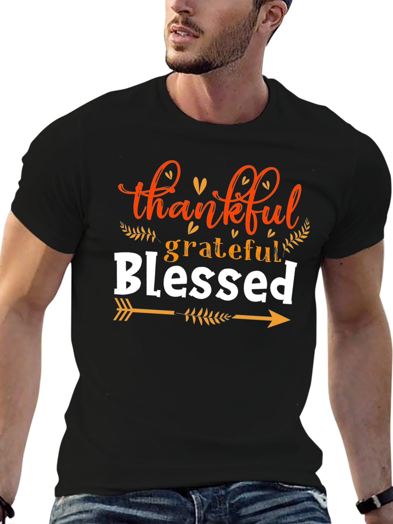 Thankful Grateful Blessed T-Shirt - Fall Thanksgiving Tee