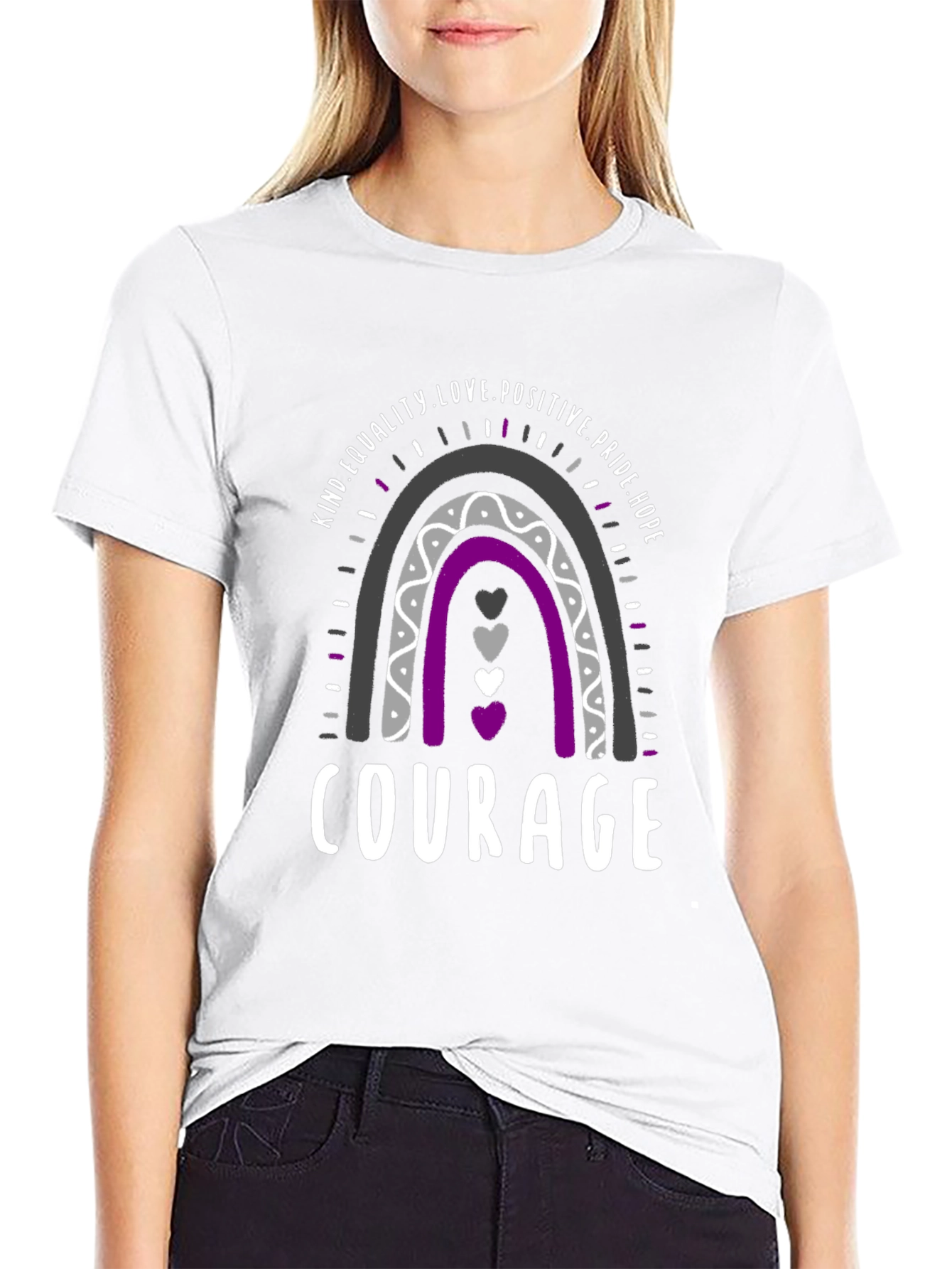 Asexual Pride Rainbow Courage T-Shirt