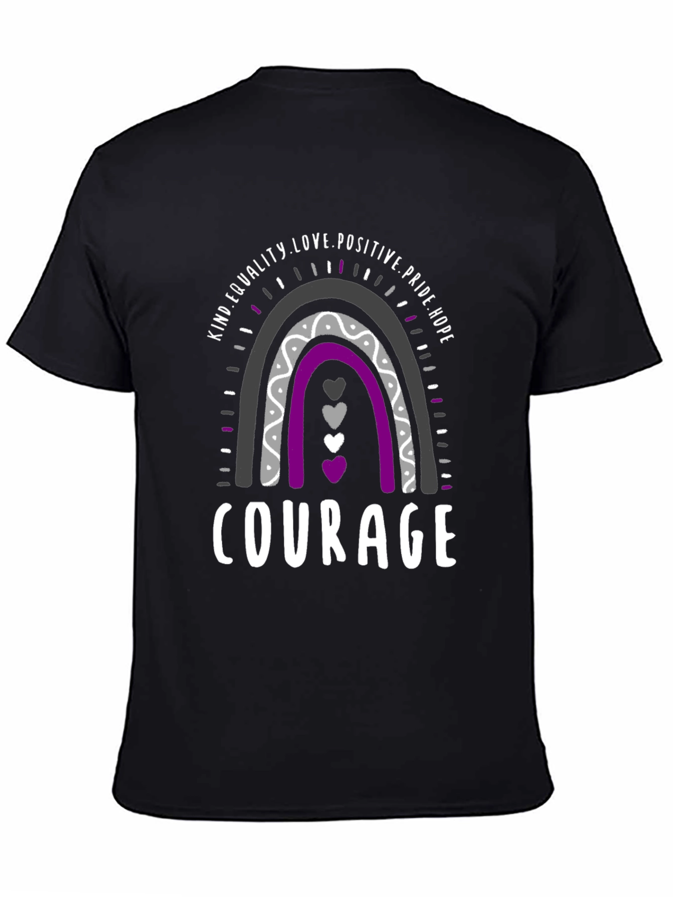 Asexual Pride Rainbow Courage T-Shirt