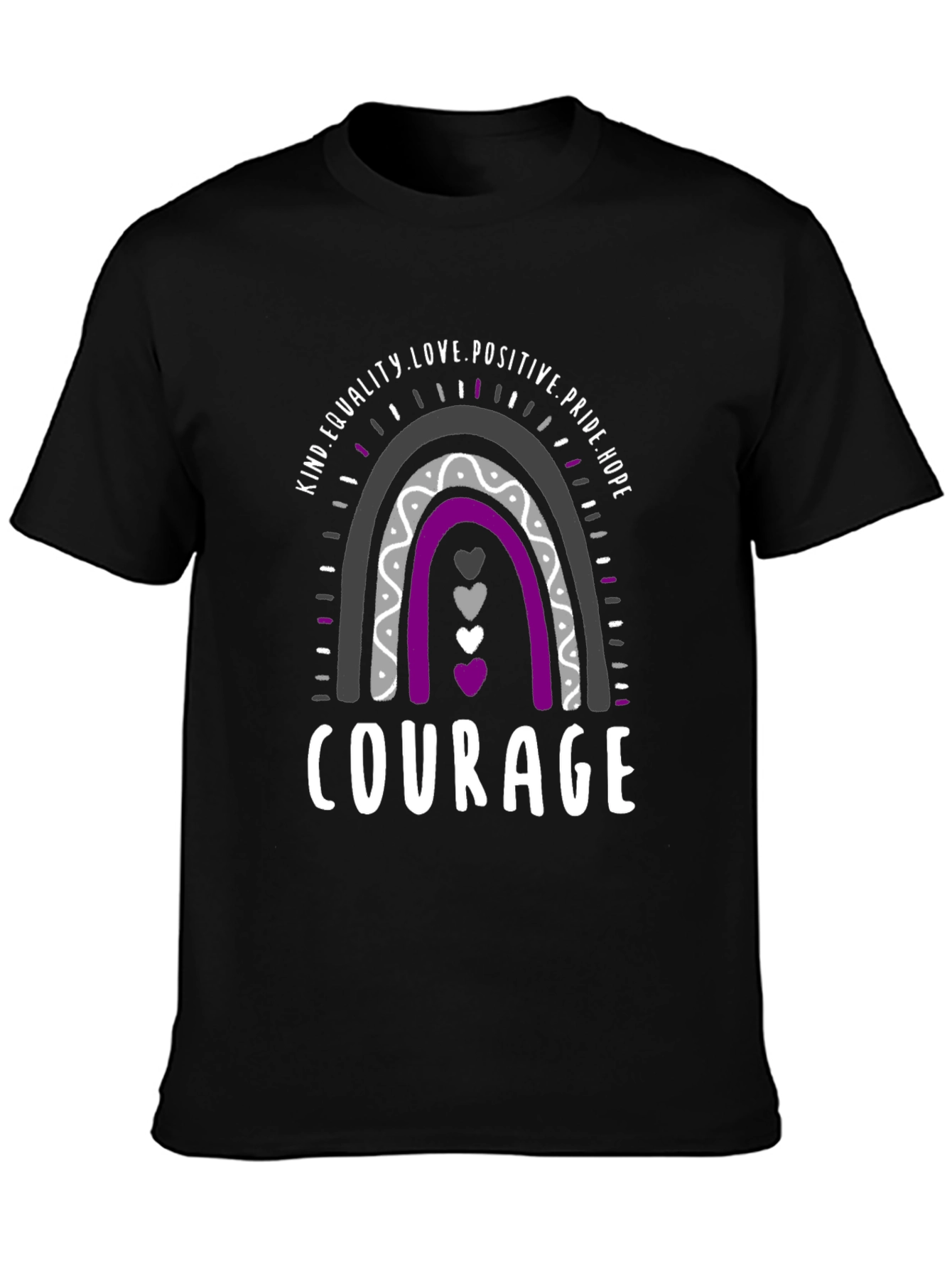 Asexual Pride Rainbow Courage T-Shirt