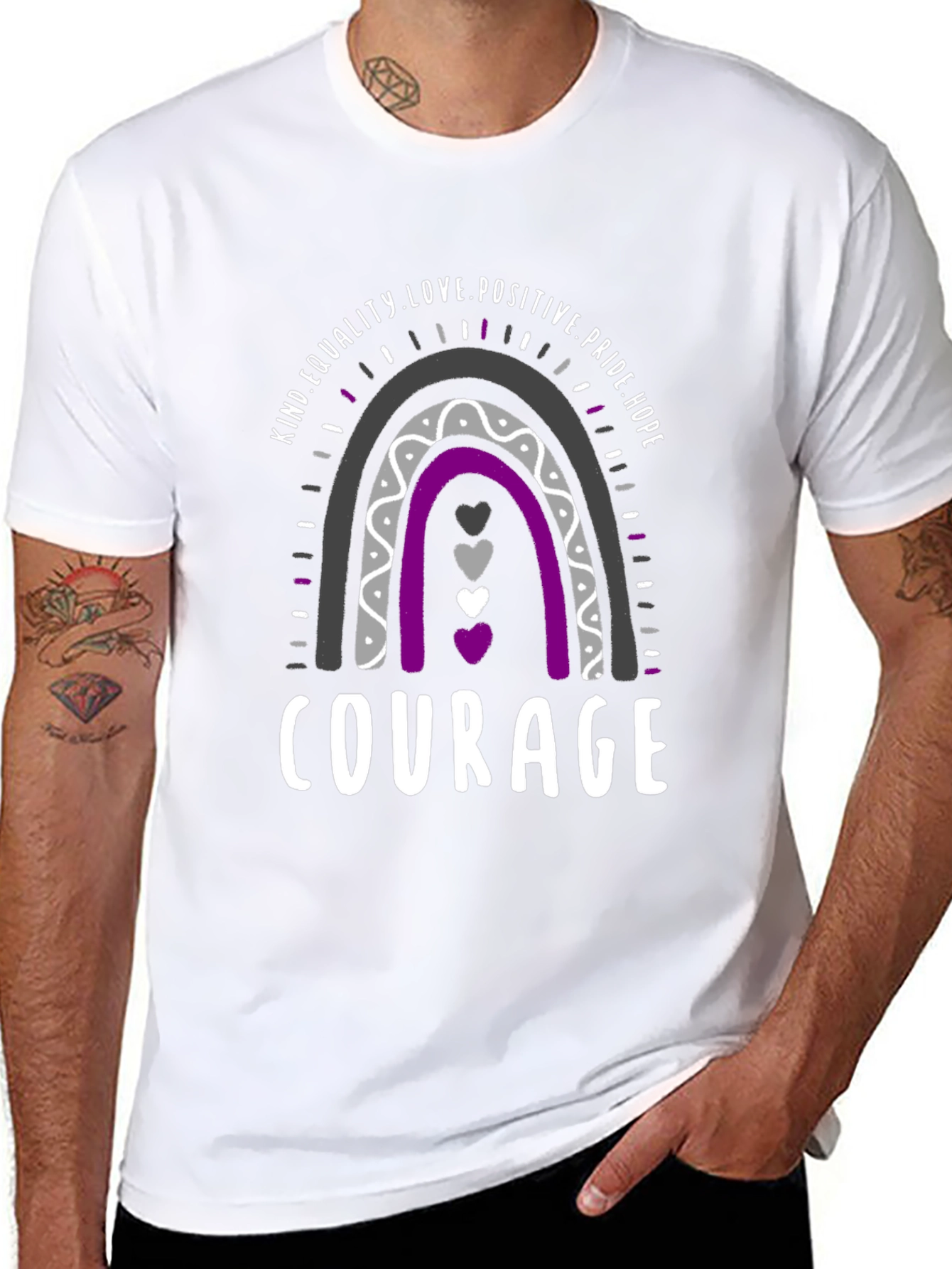 Asexual Pride Rainbow Courage T-Shirt