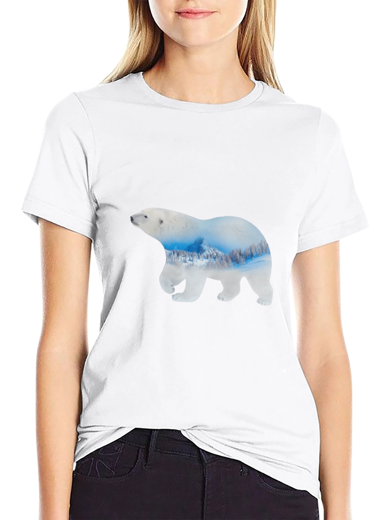 Polar Bear Graphic Black T-Shirt