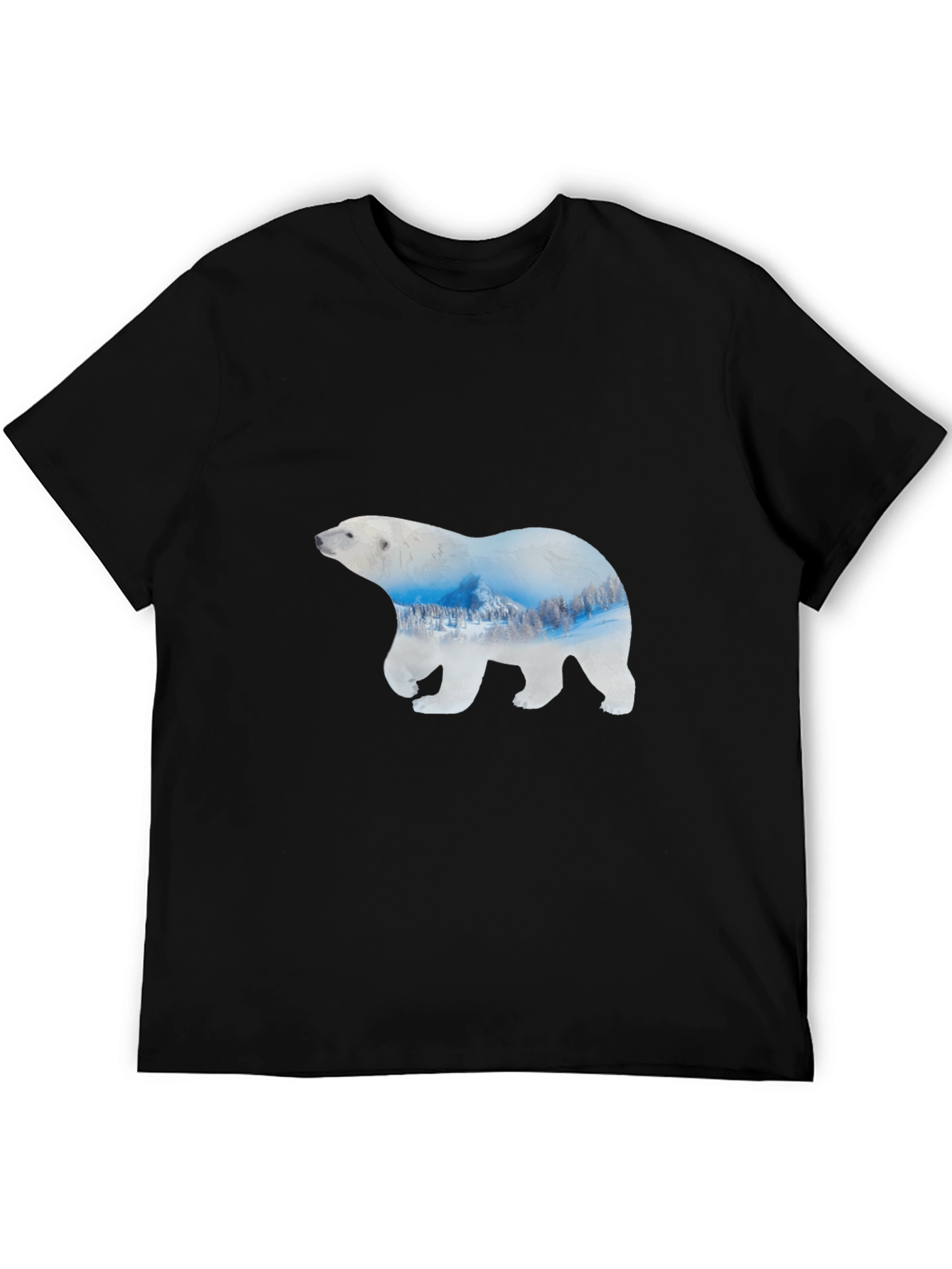 Polar Bear Graphic Black T-Shirt